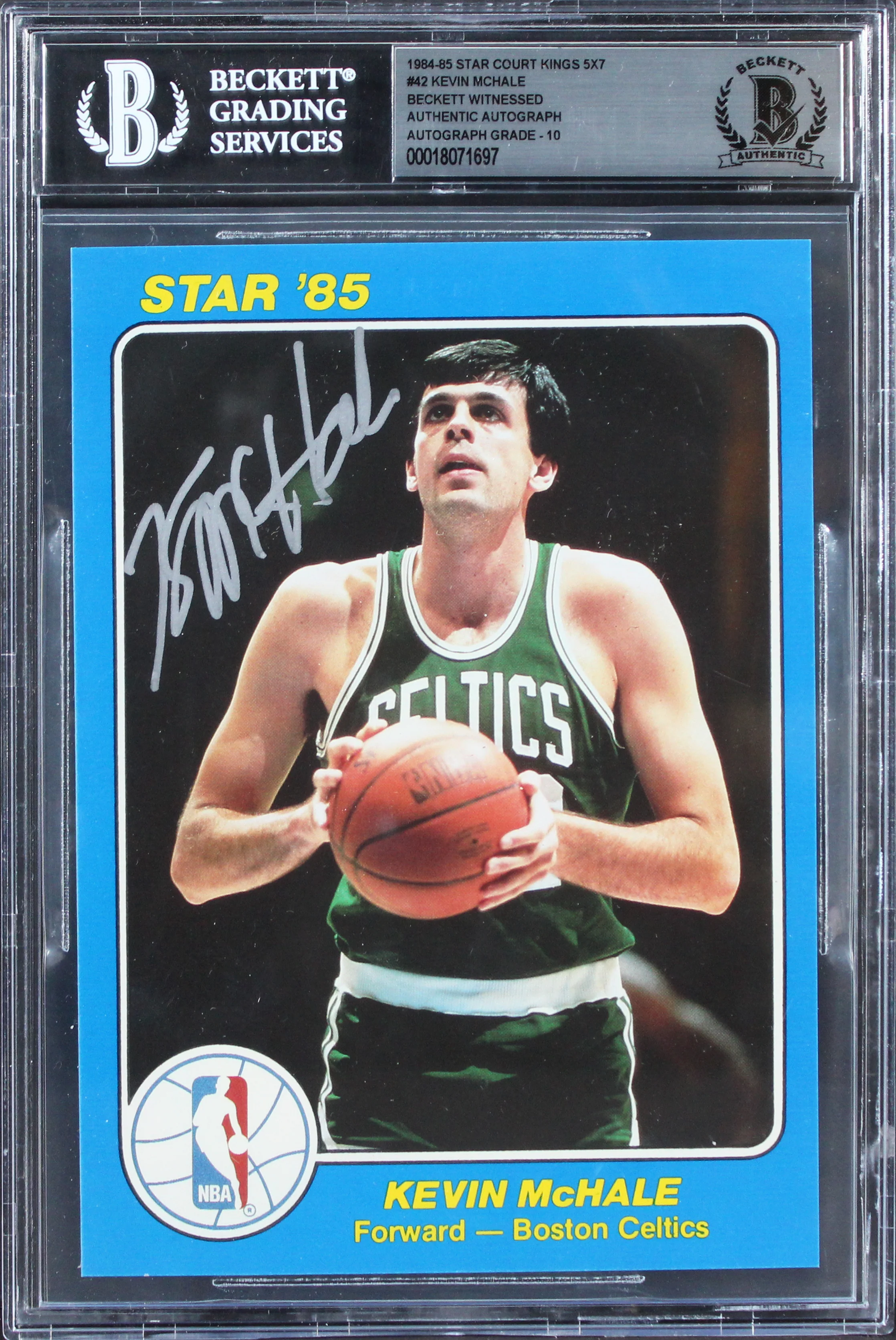 Celtics Kevin McHale Signed 1984 Star Court Kings 5x7 #42 Card Auto 10! BAS Slab - Image 2