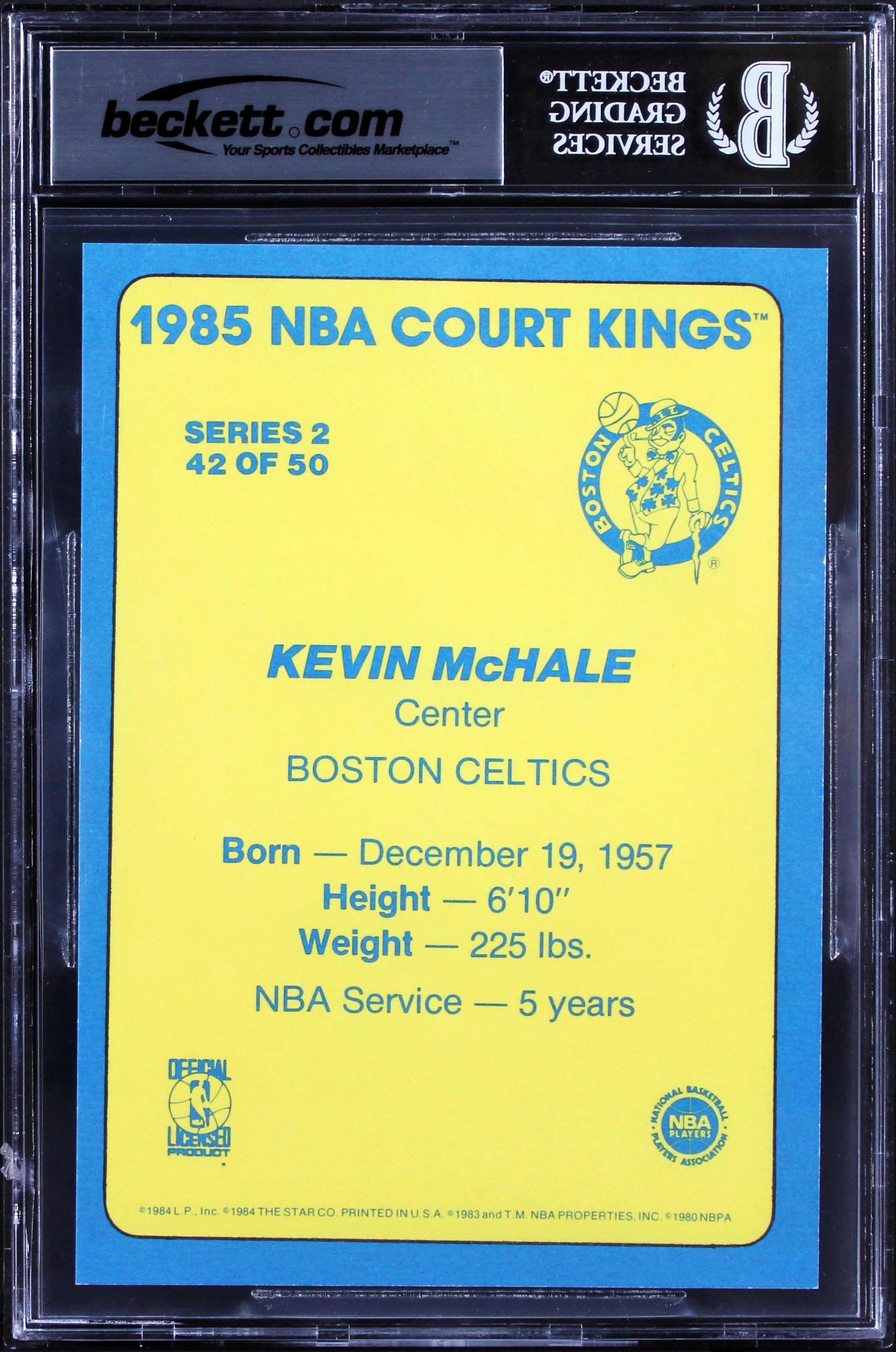 Celtics Kevin McHale Signed 1984 Star Court Kings 5x7 #42 Card Auto 10! BAS Slab - Image 3