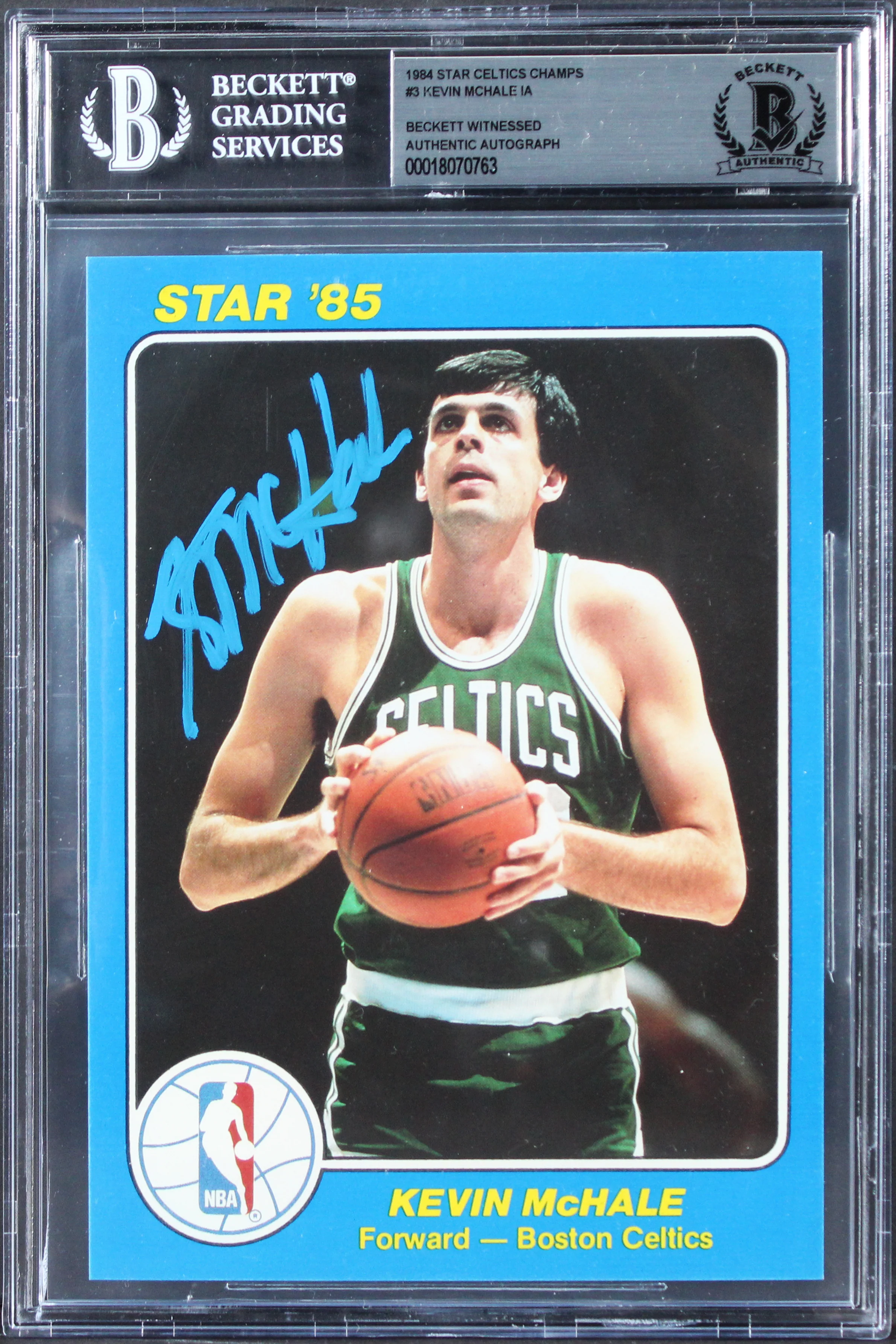 Celtics Kevin McHale Signed 1984 Star Court Kings 5x7 #42 Card BAS Slabbed - Image 2
