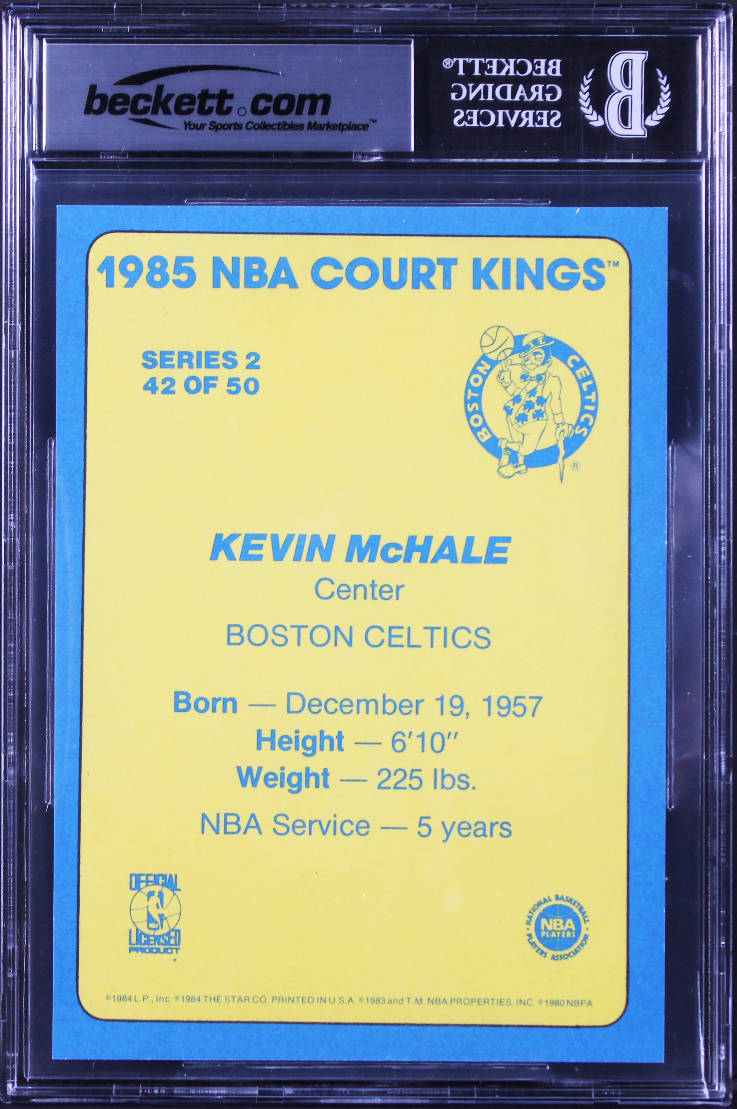 Celtics Kevin McHale Signed 1984 Star Court Kings 5x7 #42 Card BAS Slabbed - Image 3