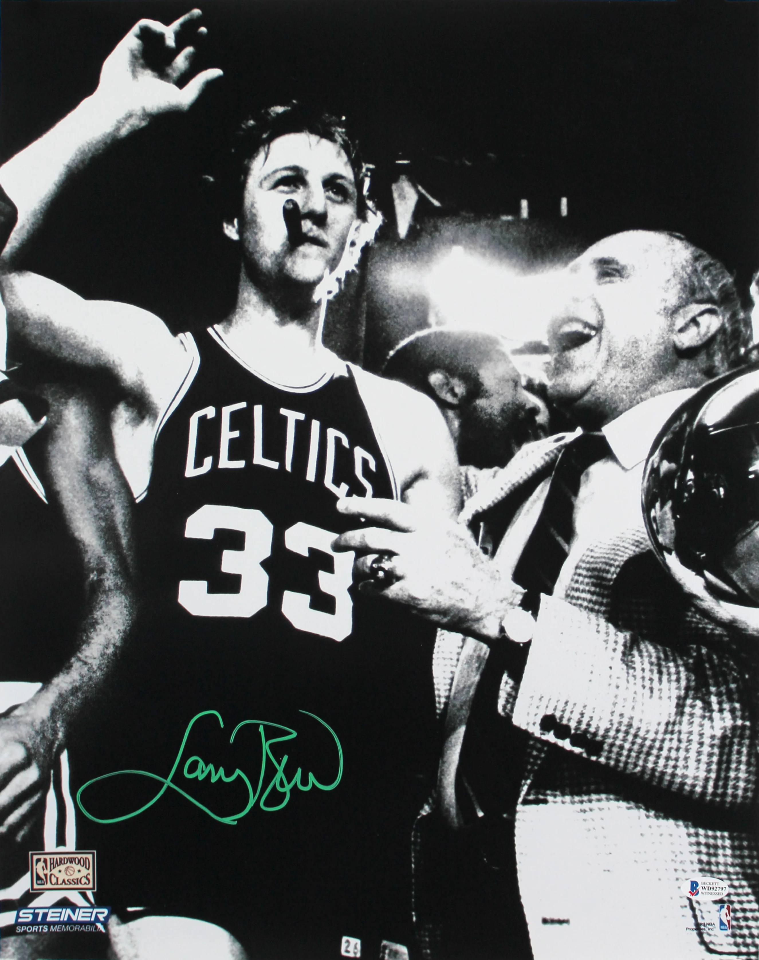 Celtics Larry Bird Authentic Signed 16x20 Photo w/ Red Auerbach BAS - Image 2