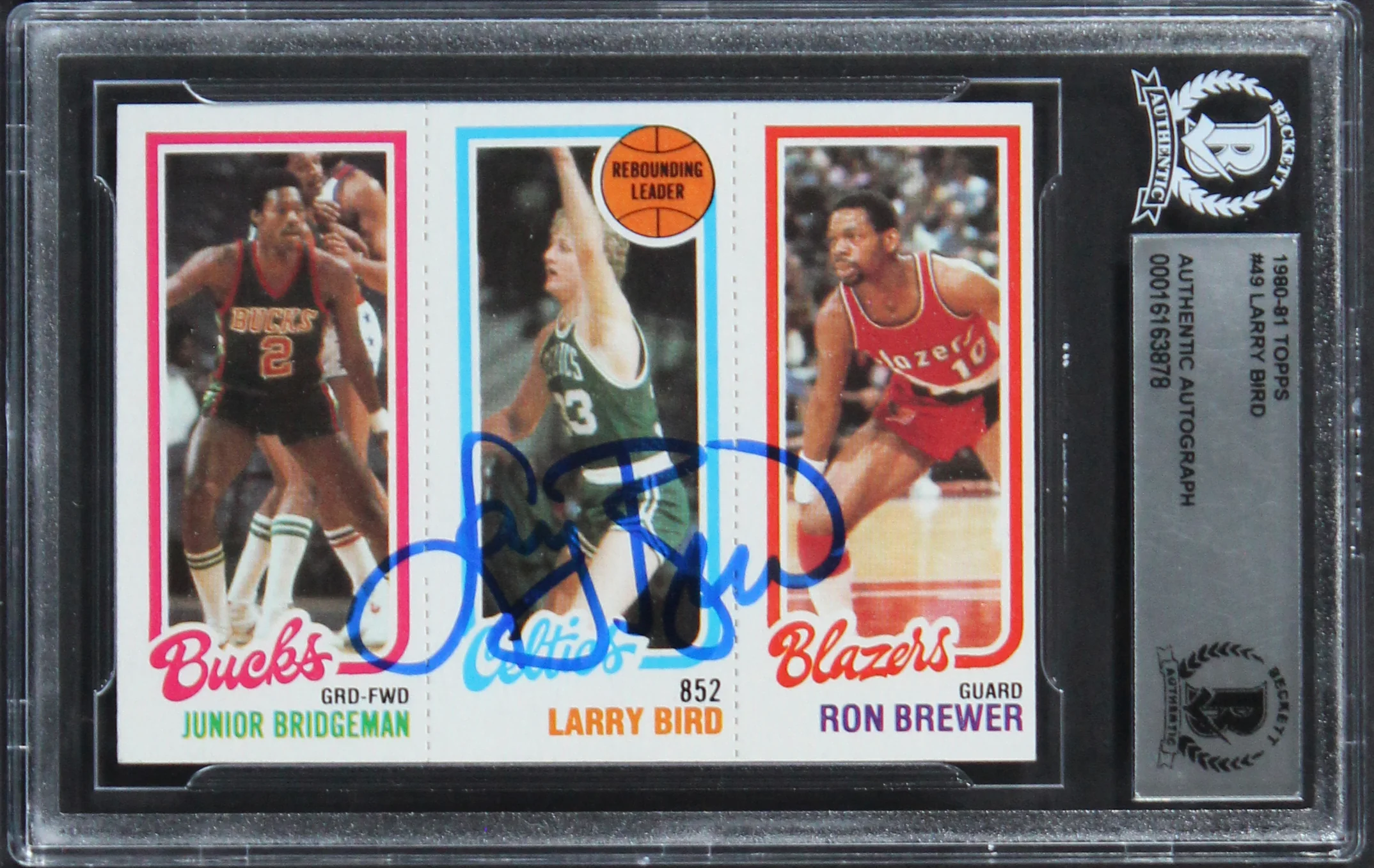 Celtics Larry Bird Authentic Signed 1980 Topps #49 Card BAS Slabbed 1 - Image 2