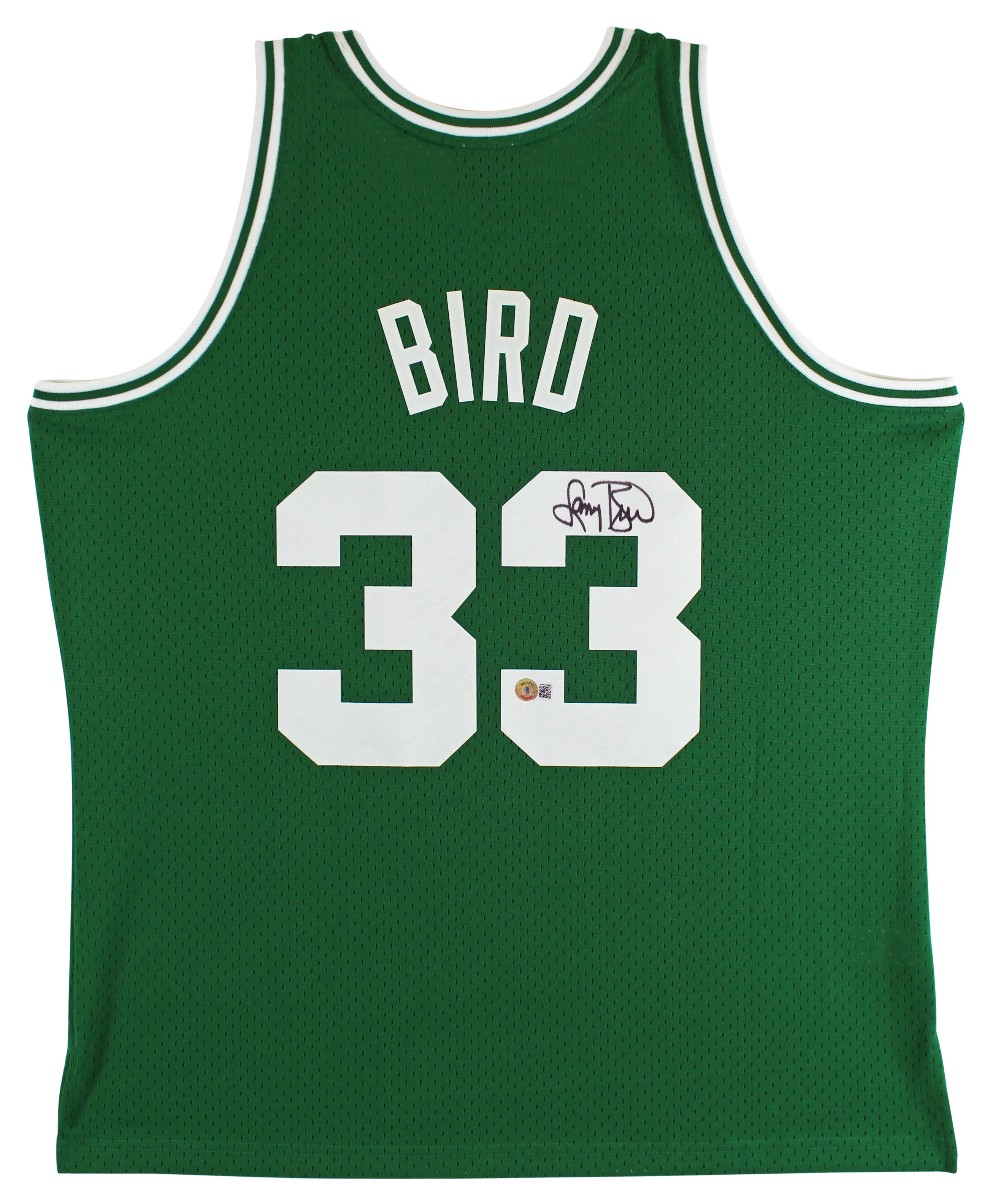 Celtics Larry Bird Authentic Signed 1985 Green M&N HWC Swingman Jersey BAS Wit - Image 3