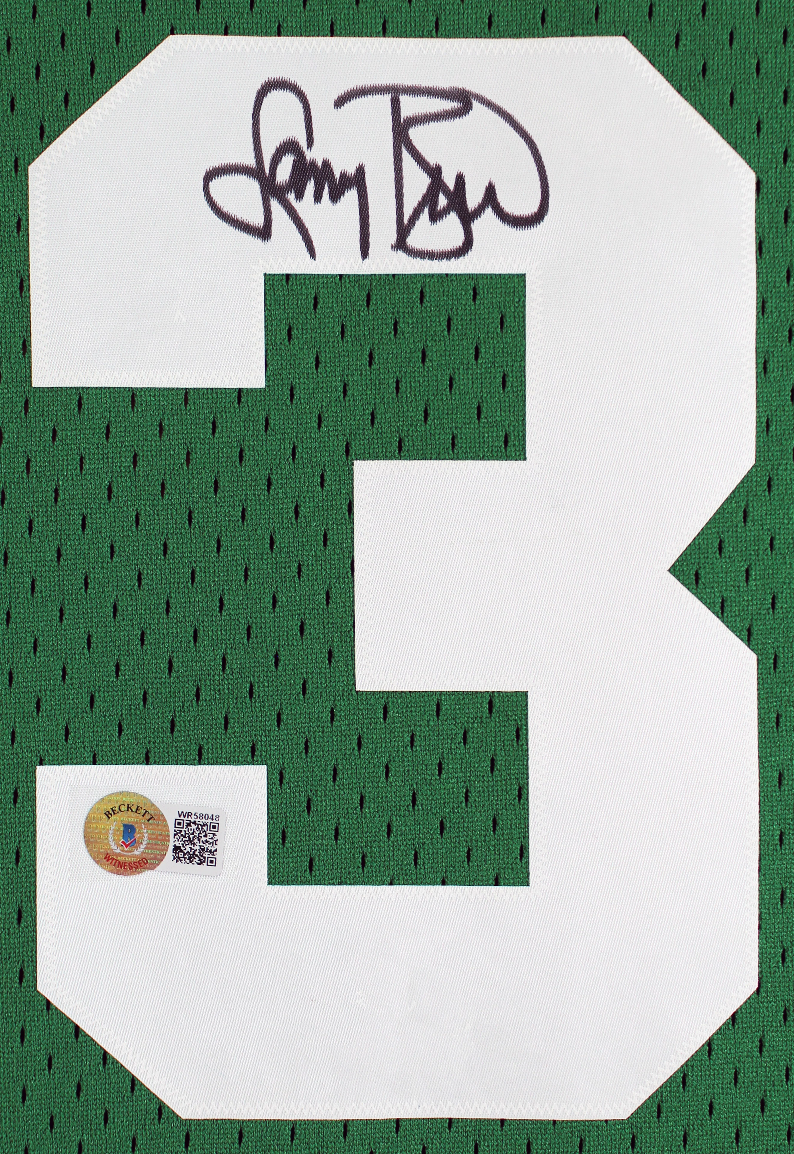 Celtics Larry Bird Authentic Signed 1985 Green M&N HWC Swingman Jersey BAS Wit - Image 4