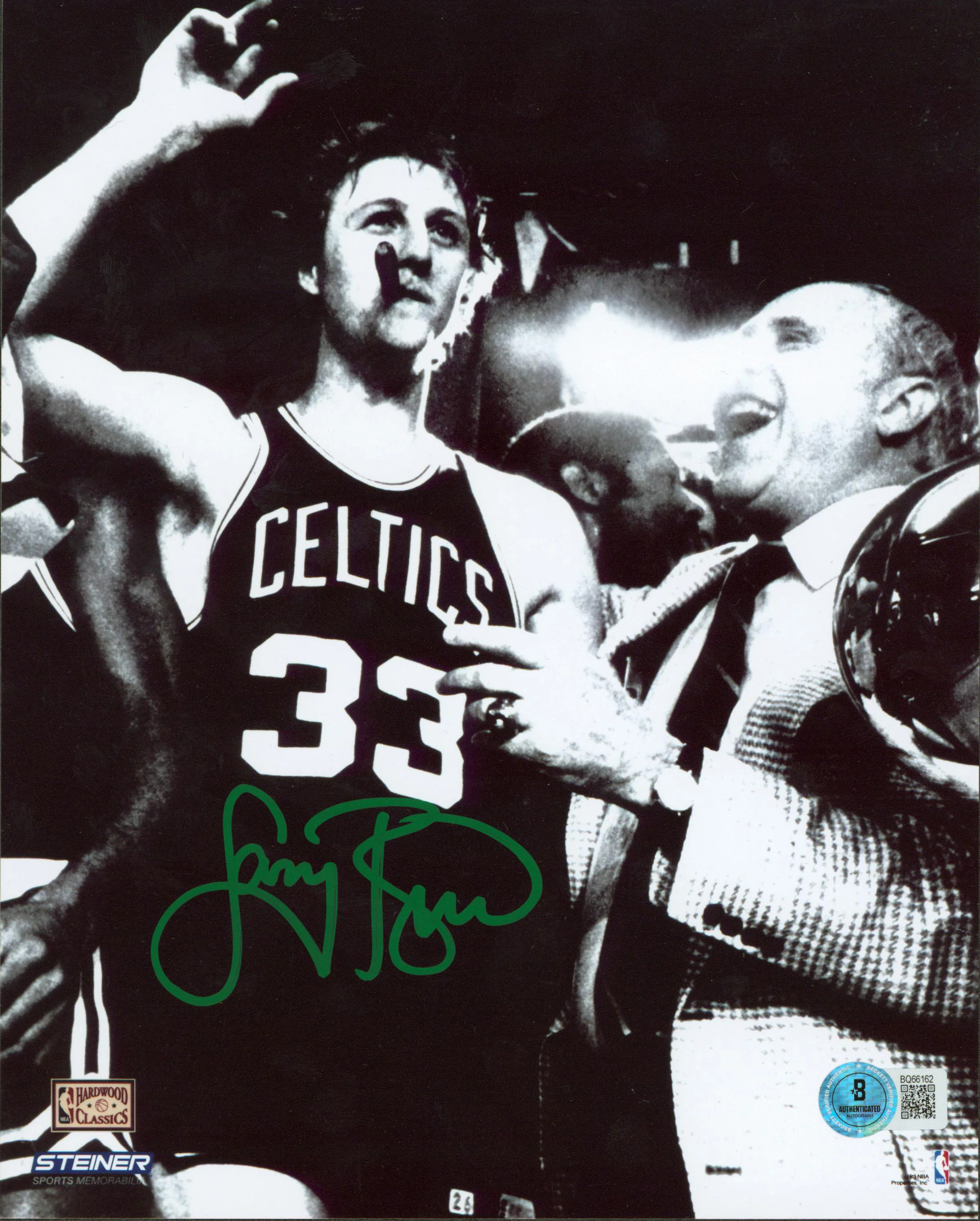 Celtics Larry Bird Authentic Signed 8x10 Vertical Black & White Photo BAS - Image 2