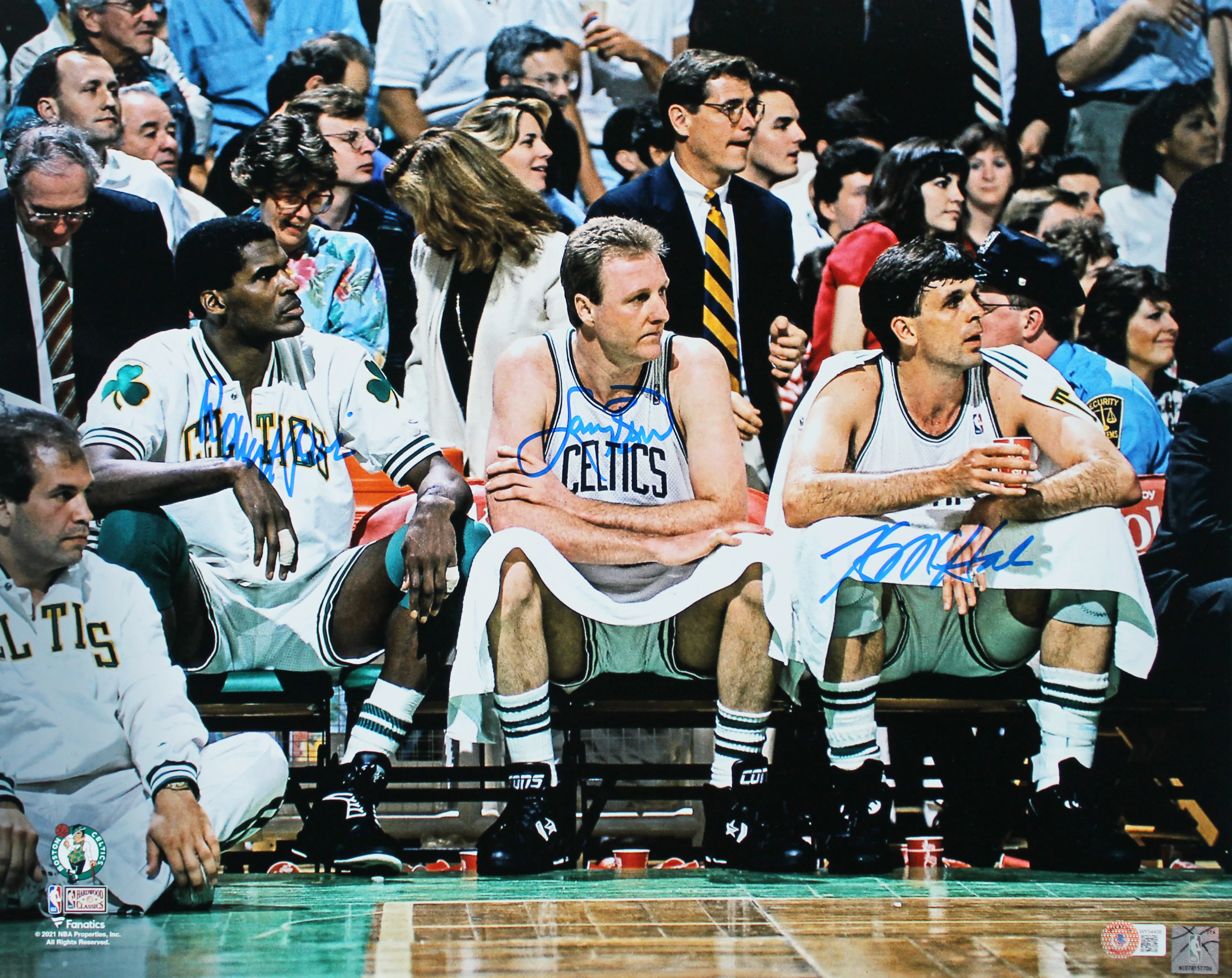 Celtics Larry Bird, Kevin McHale & Robert Parish Signed 16x20 Photo BAS Witness - Image 2