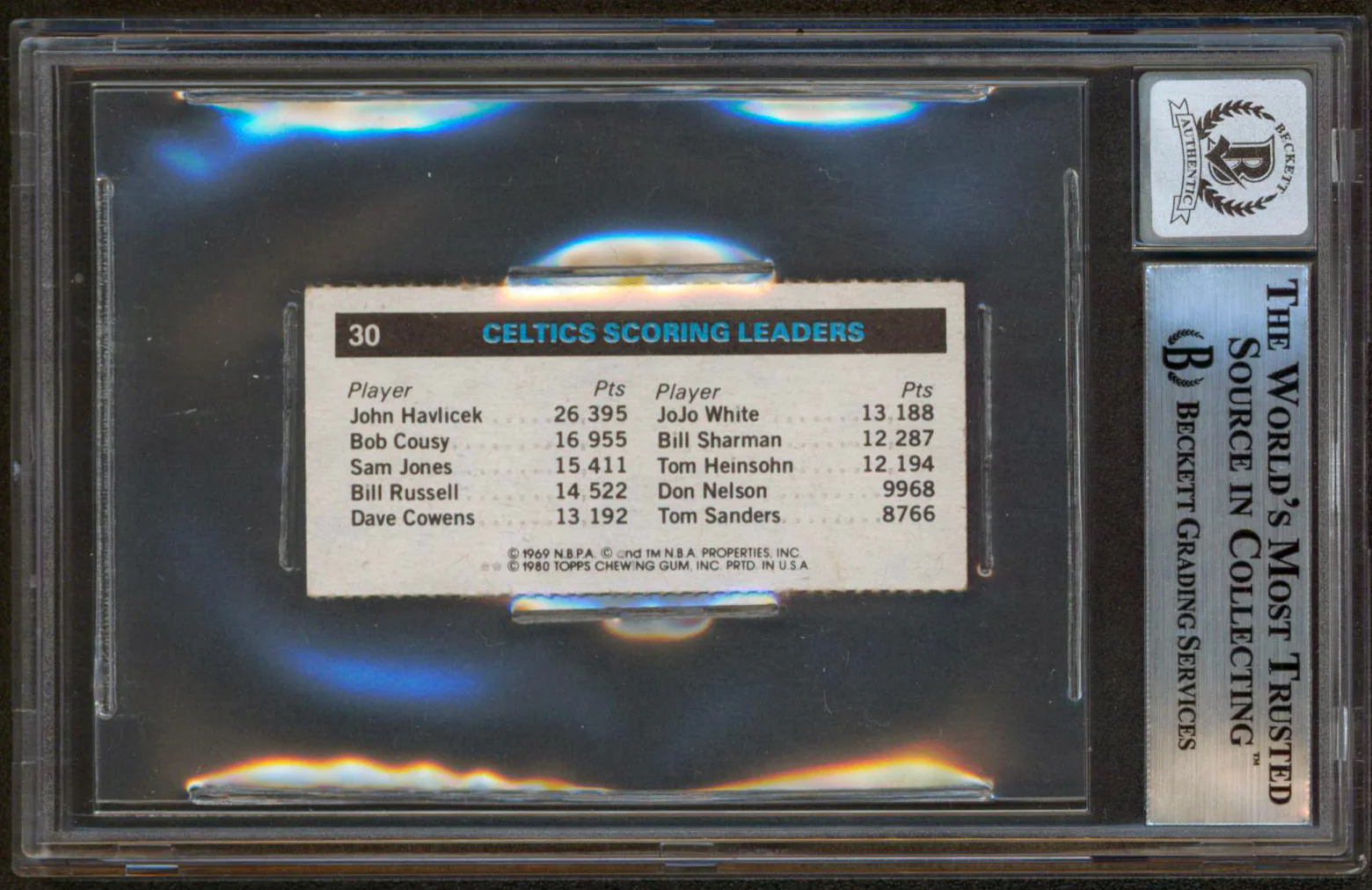 Celtics Larry Bird Signed 1980 Topps Singles #30 Card Auto Graded 10 BAS Slabbed - Image 3