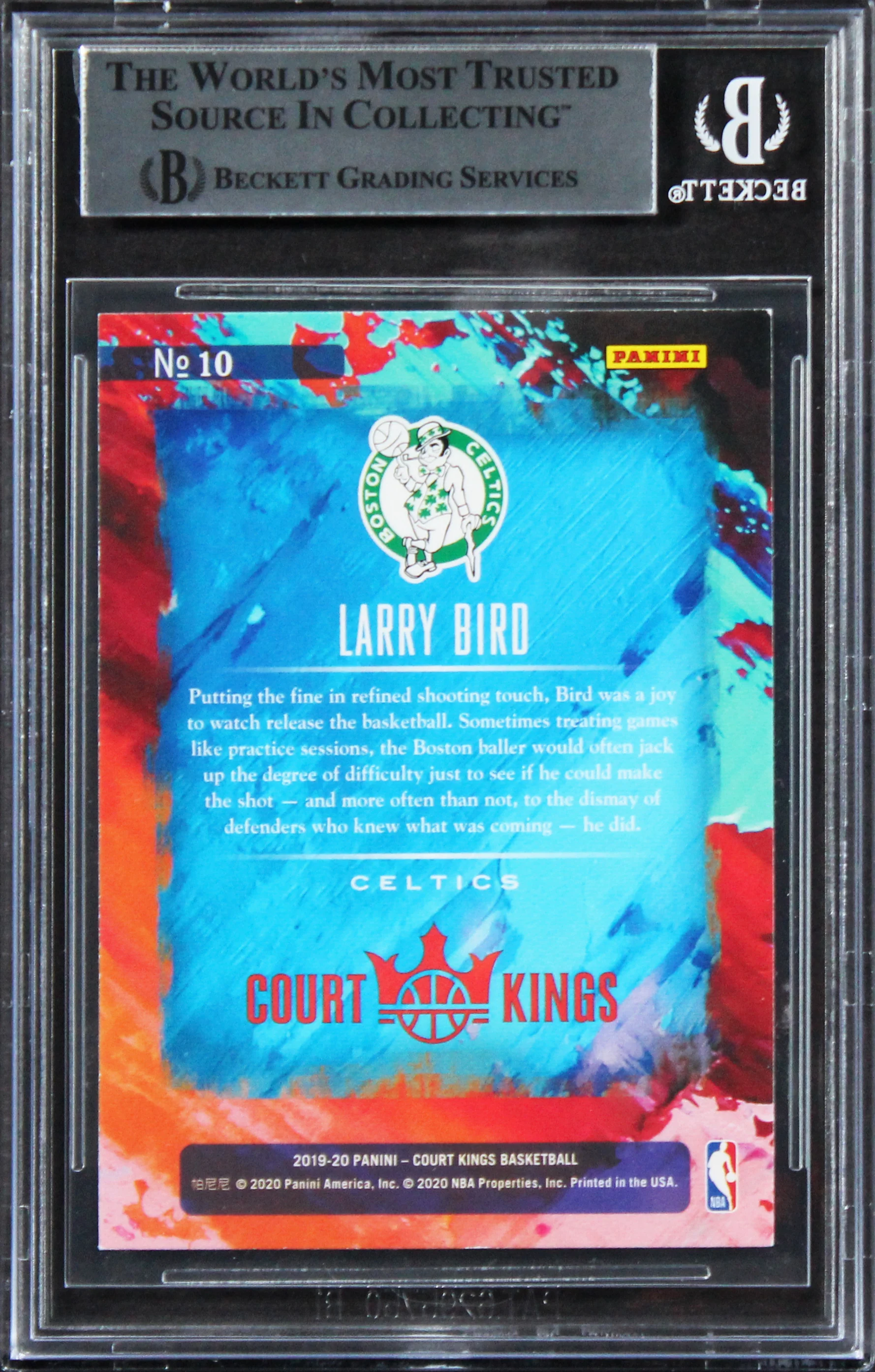 Celtics Larry Bird Signed 2019 Court Kings Academy of Fine Art #10 Card BAS Slab - Image 3