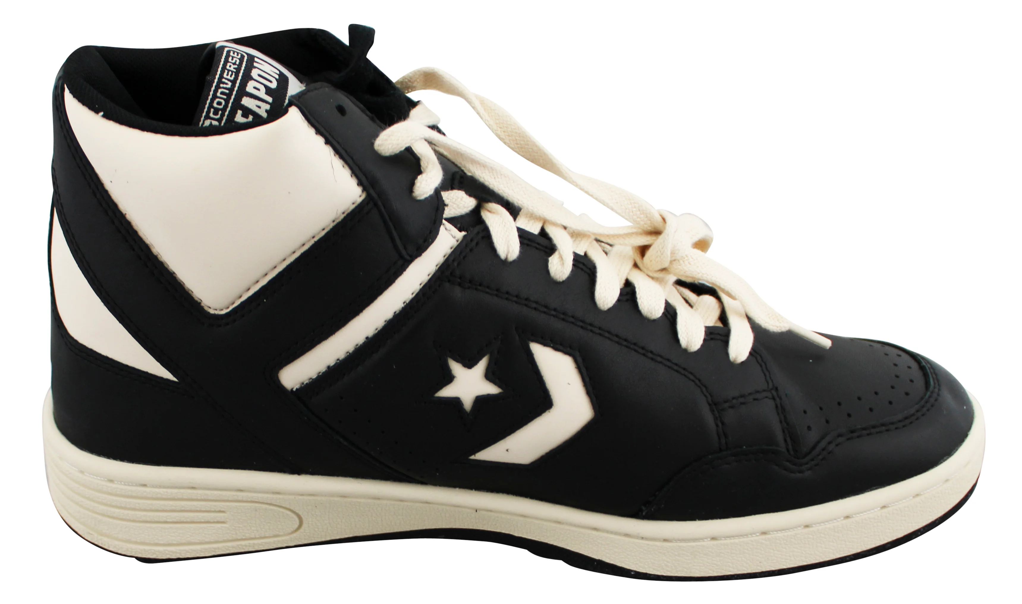 Celtics Larry Bird Signed Left Black & White Converse Weapon Shoe BAS Witnessed - Image 6