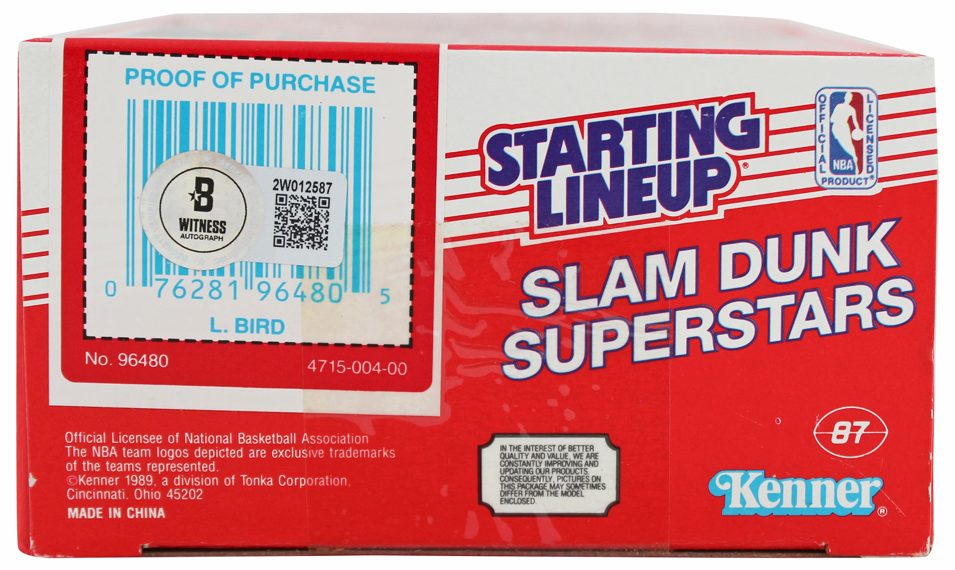 Celtics Larry Bird Signed Sealed 1989 Starting Lineup Slam Dunk BAS W #2W012587 - Image 8
