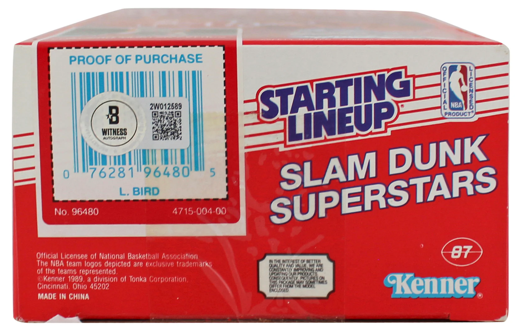Celtics Larry Bird Signed Sealed 1989 Starting Lineup Slam Dunk BAS W #2W012589 - Image 8