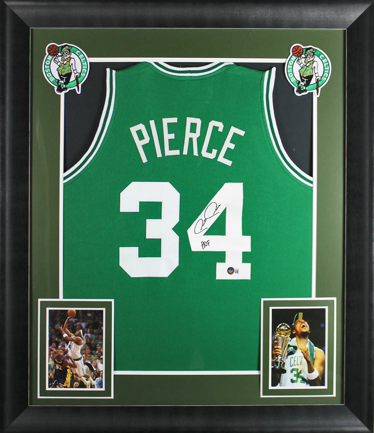 Celtics Paul Pierce HOF Authentic Signed Green Pro Style Framed Jersey BAS - Image 2