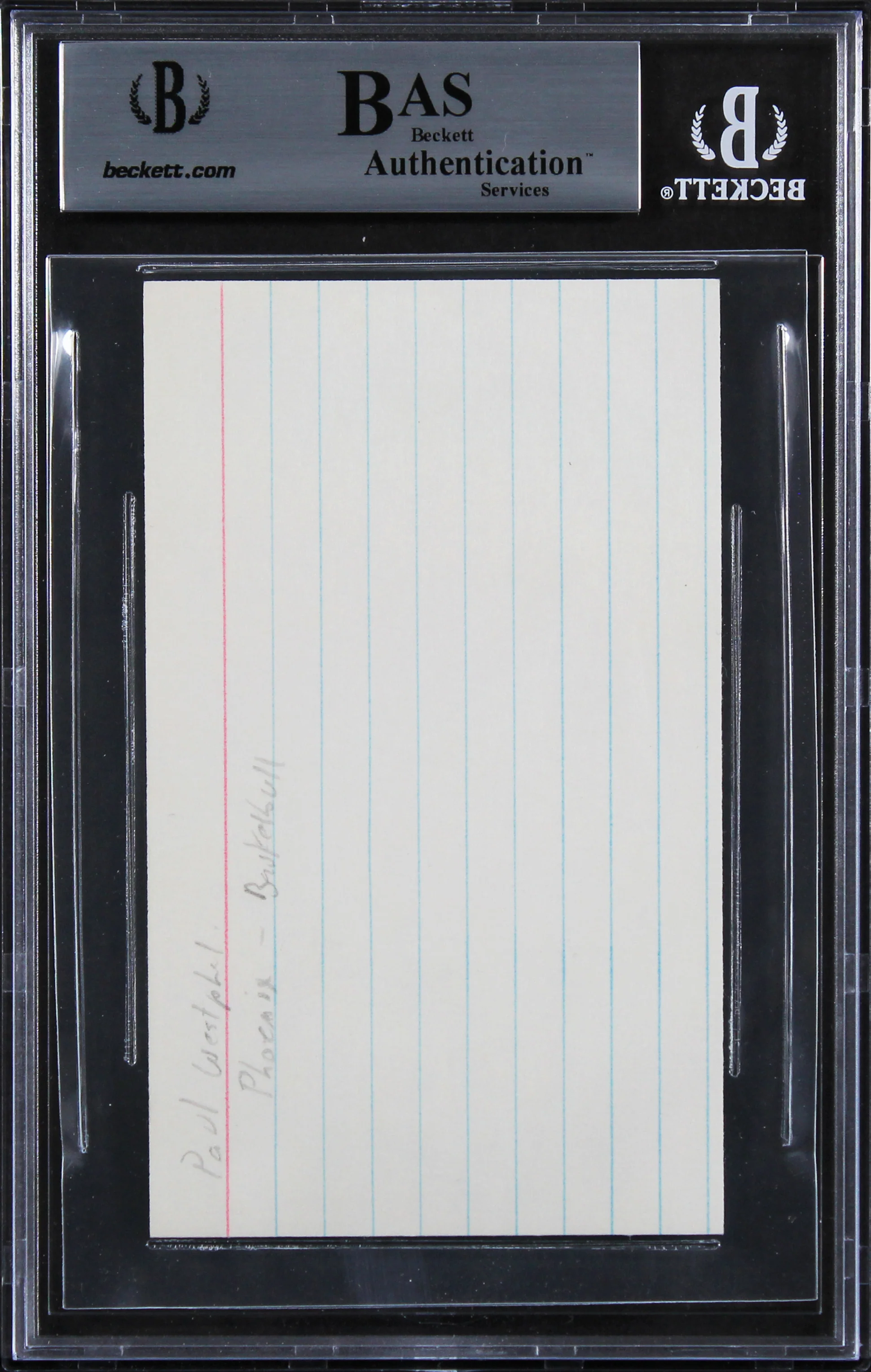 Celtics Paul Westphal Authentic Signed 3x5 Index Card Autographed BAS Slabbed - Image 3