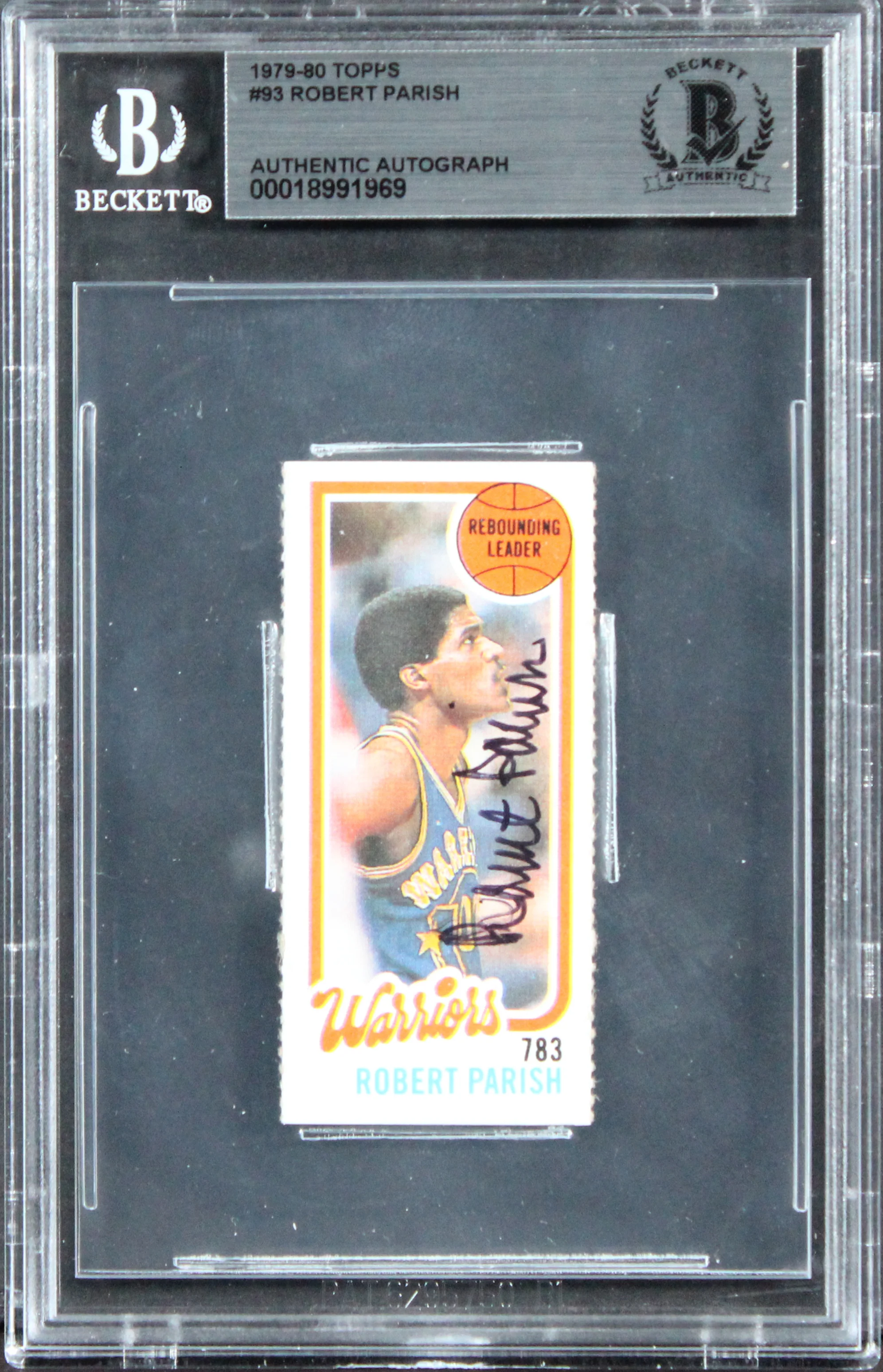 Celtics Robert Parish Authentic 1979 Topps #93 Card Autographed BAS Slabbed - Image 2