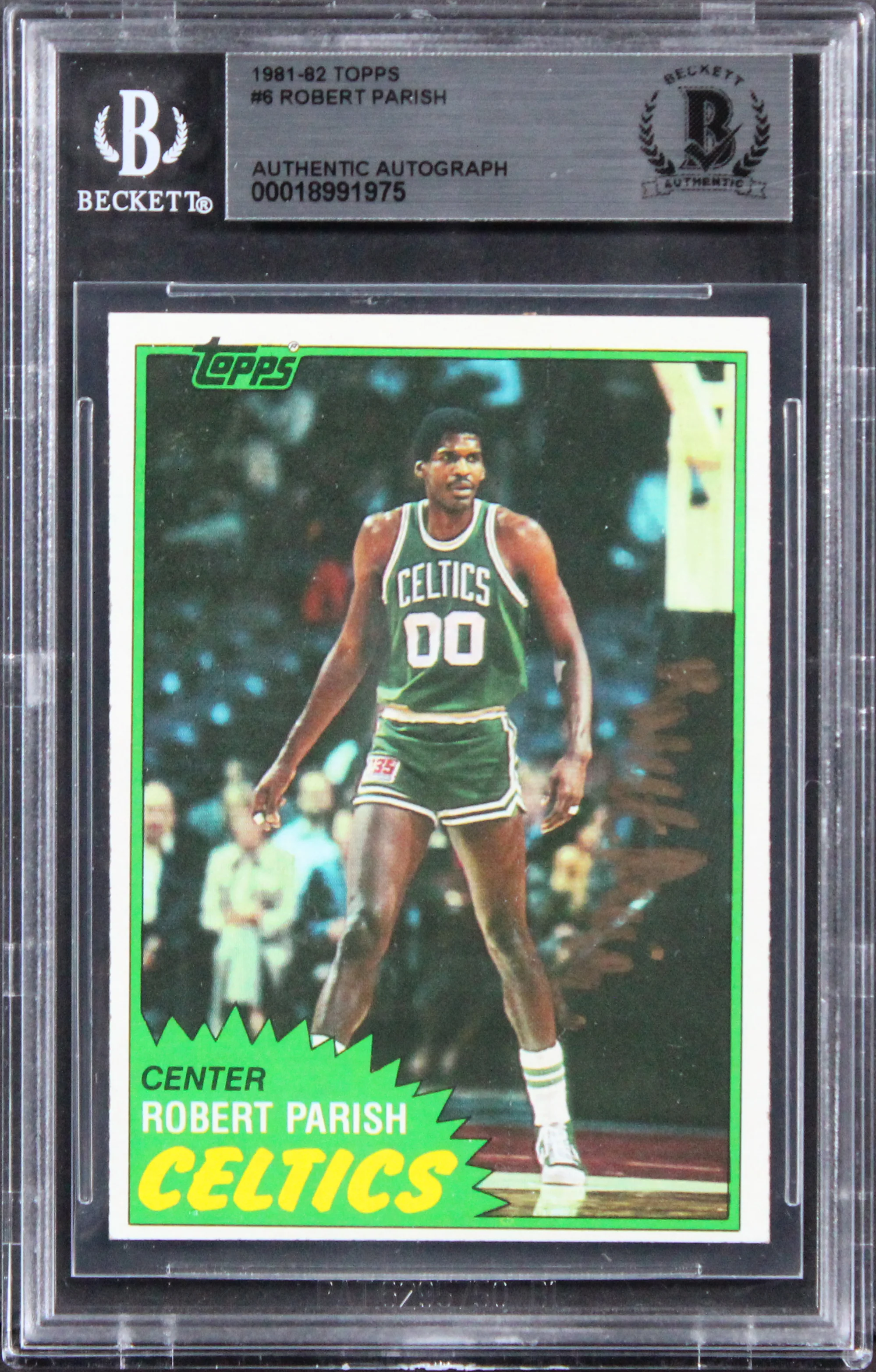 Celtics Robert Parish Authentic 1981 Topps #5 Card Autographed BAS Slabbed