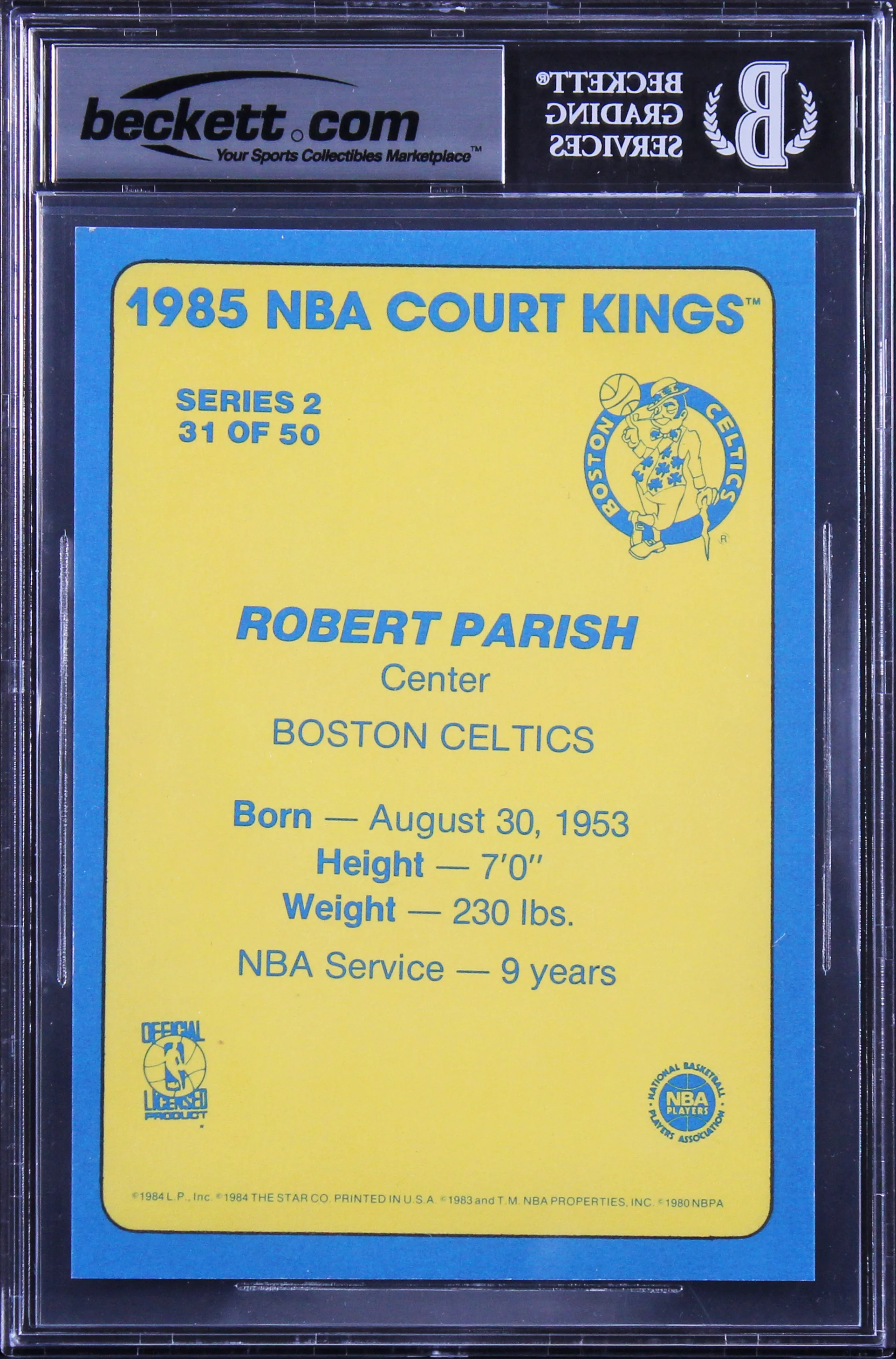 Celtics Robert Parish Signed 1984 Star Court Kings 5x7 #31 Card Auto 10 BAS Slab - Image 3