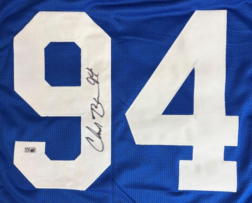Chad Brown Seattle Signed Throwback Blue Football Jersey Sports Integrity - Image 2