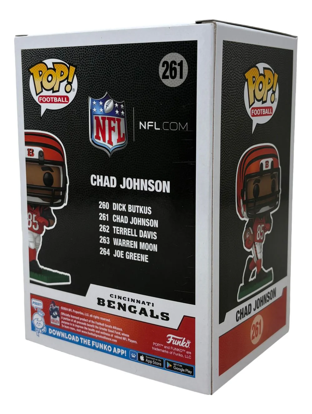 Chad Johnson Signed Cincinnati Bengals Funko Pop #261 BAS - Image 2