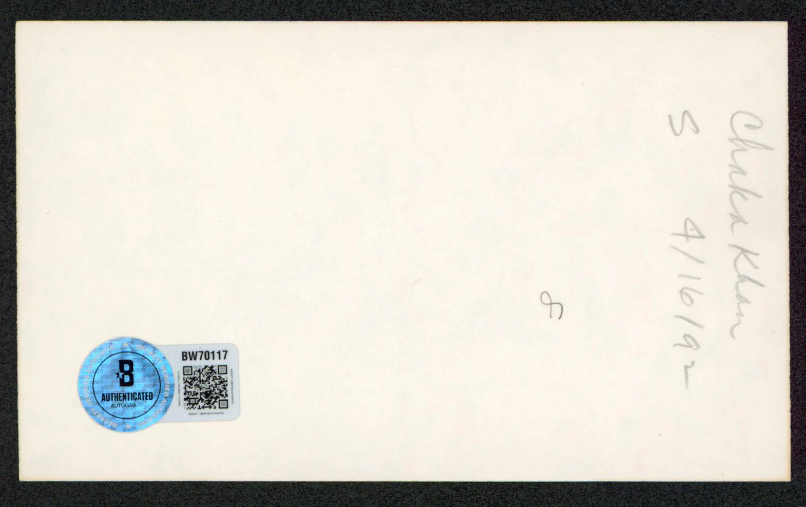 Chaka Khan The Blues Brothers "Love" Signed 3x5 Index Card BAS #BW70117 - Image 3