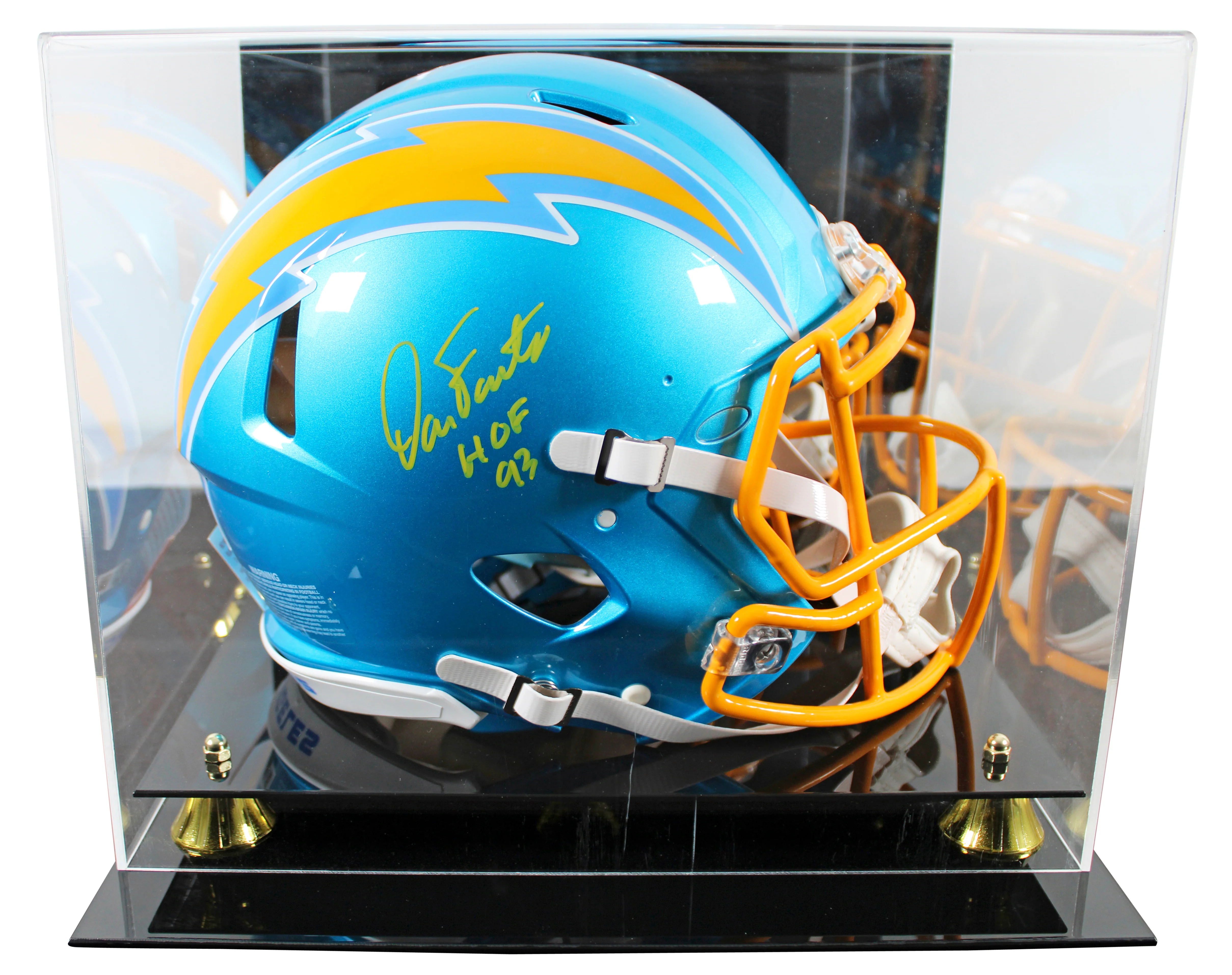Chargers Dan Fouts "HOF 93" Signed Flash F/S Speed Proline Helmet w/ Case BAS W - Image 2