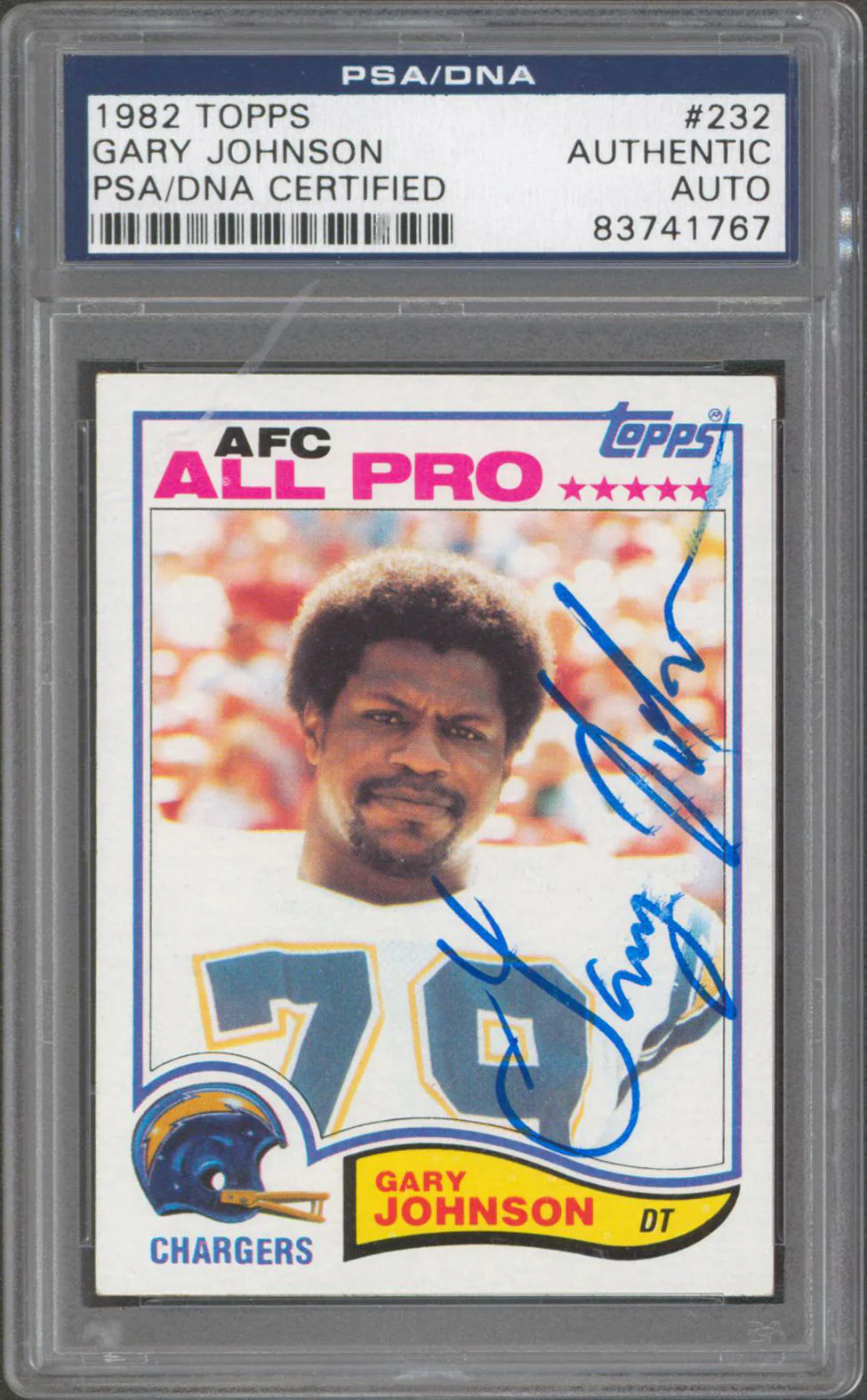 Chargers Gary Johnson Authentic Signed 1982 Topps #232 Card PSA/DNA Slabbed - Image 2
