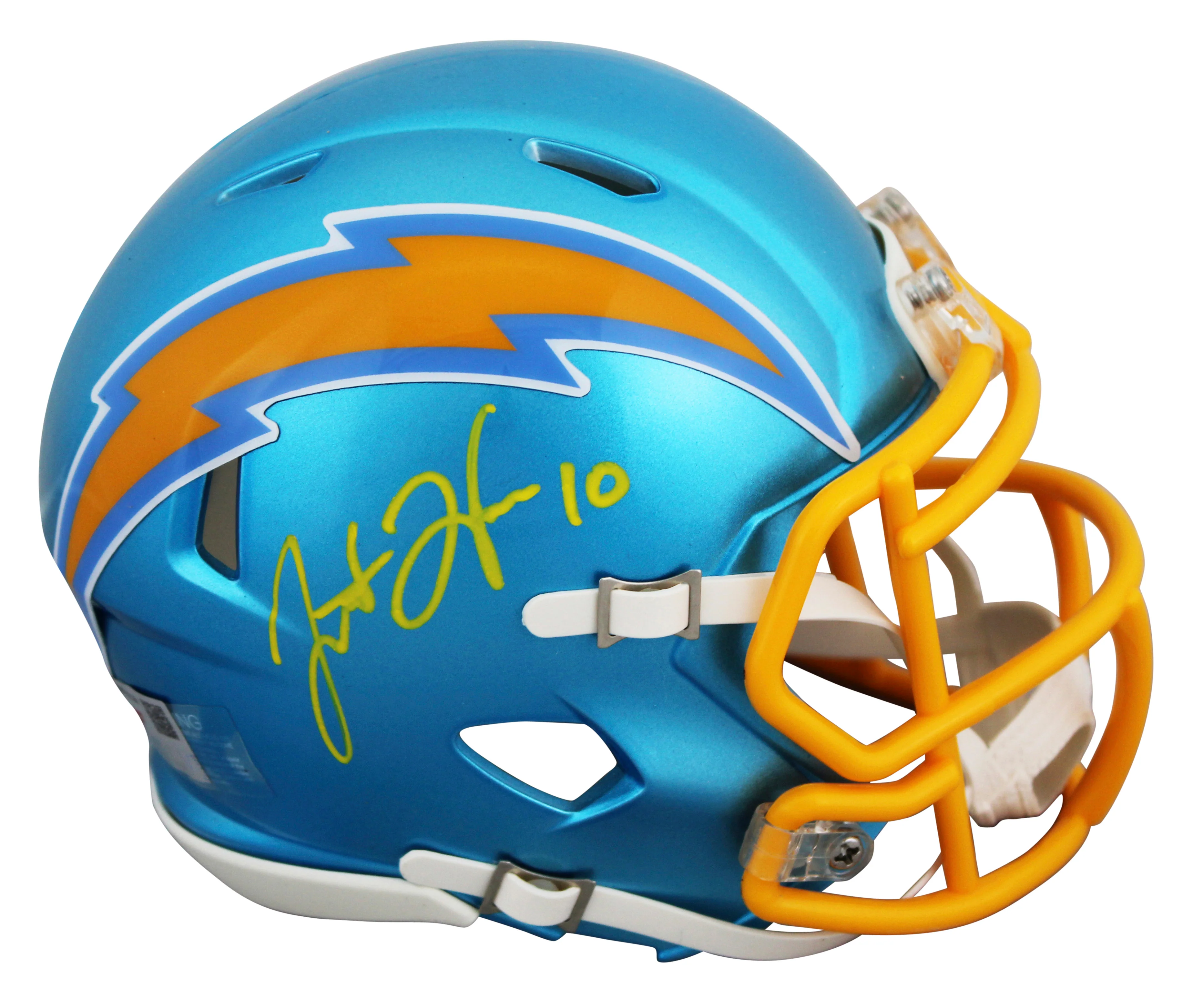 Chargers Justin Herbert Signed Flash Speed Mini Helmet W/ Case Fanatics - Image 3