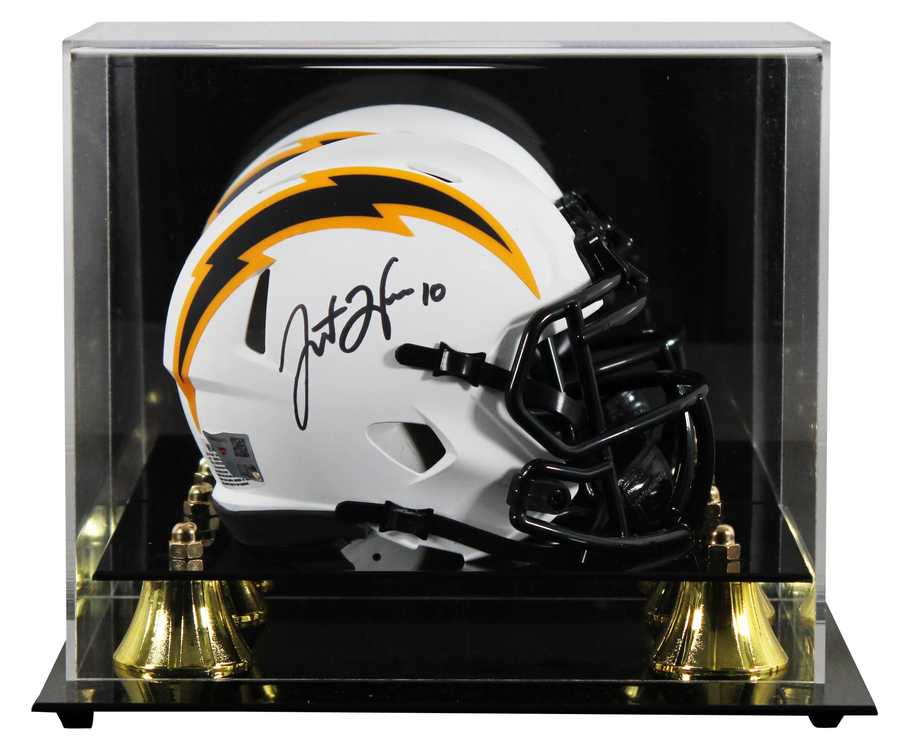 Chargers Justin Herbert Signed Lunar Speed Mini Helmet W/ Case Fanatics - Image 2