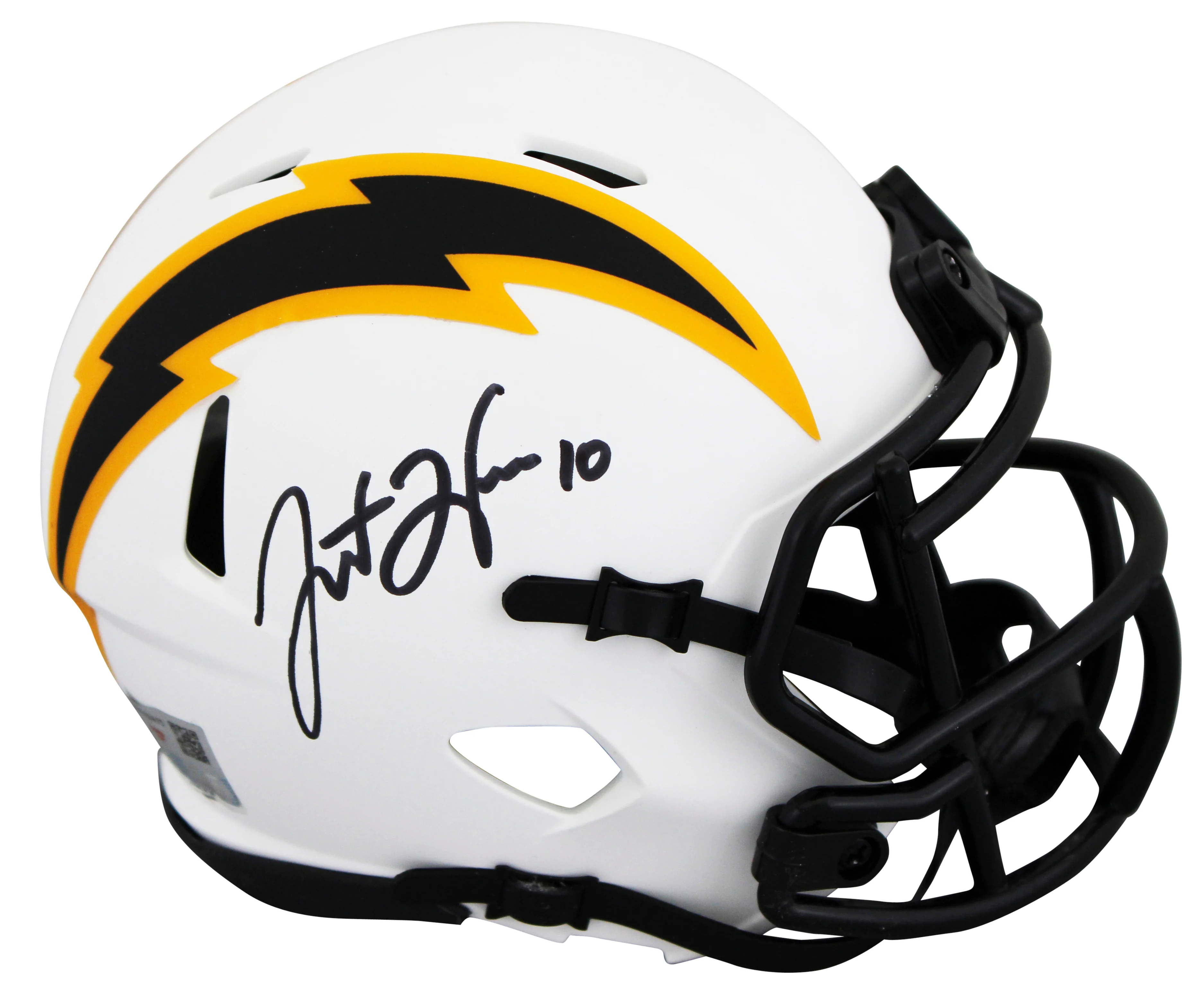 Chargers Justin Herbert Signed Lunar Speed Mini Helmet W/ Case Fanatics - Image 3