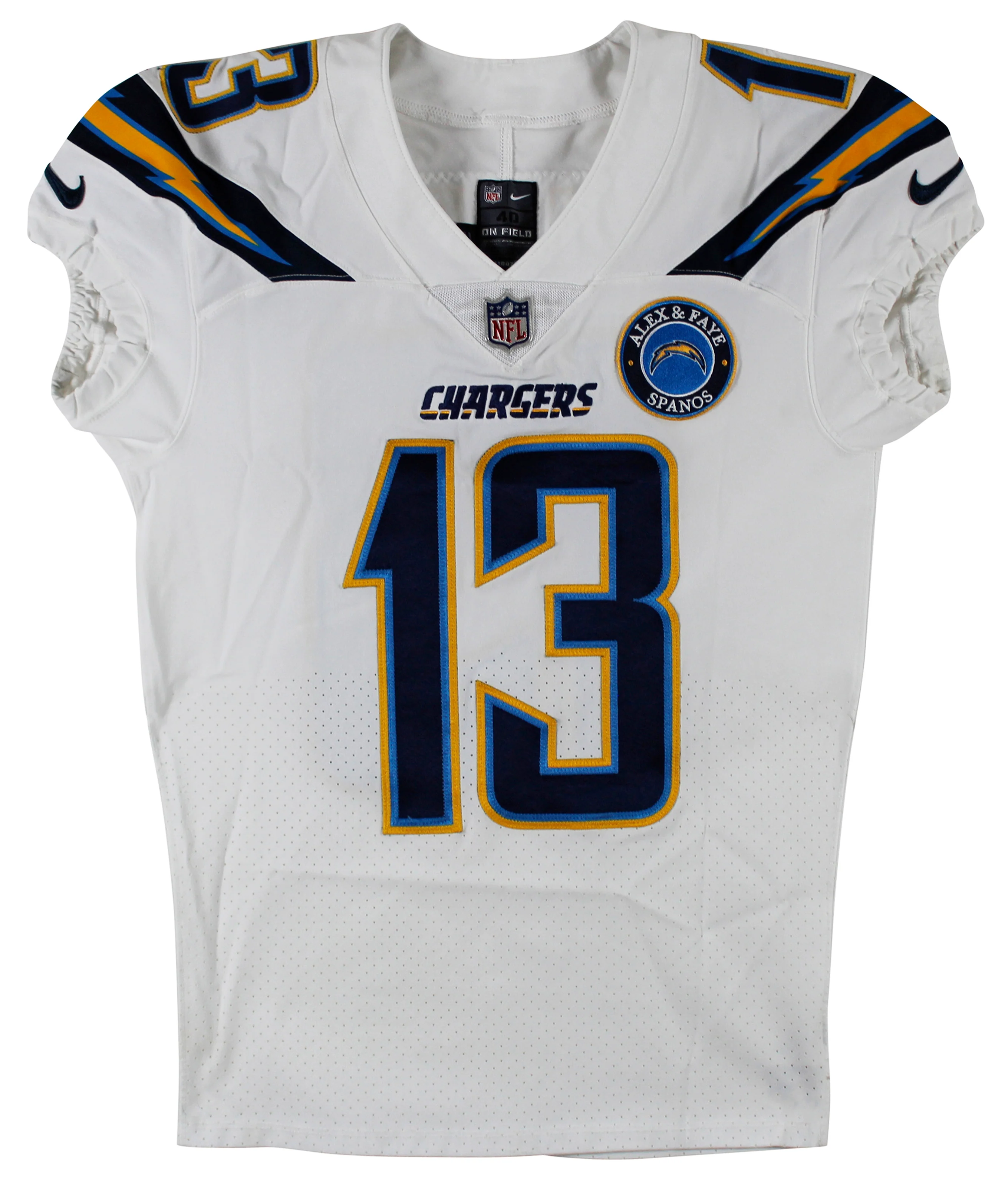 Chargers Keenan Allen Signed & Photomatched 2018 Game Used White Nike Jersey BAS - Image 5