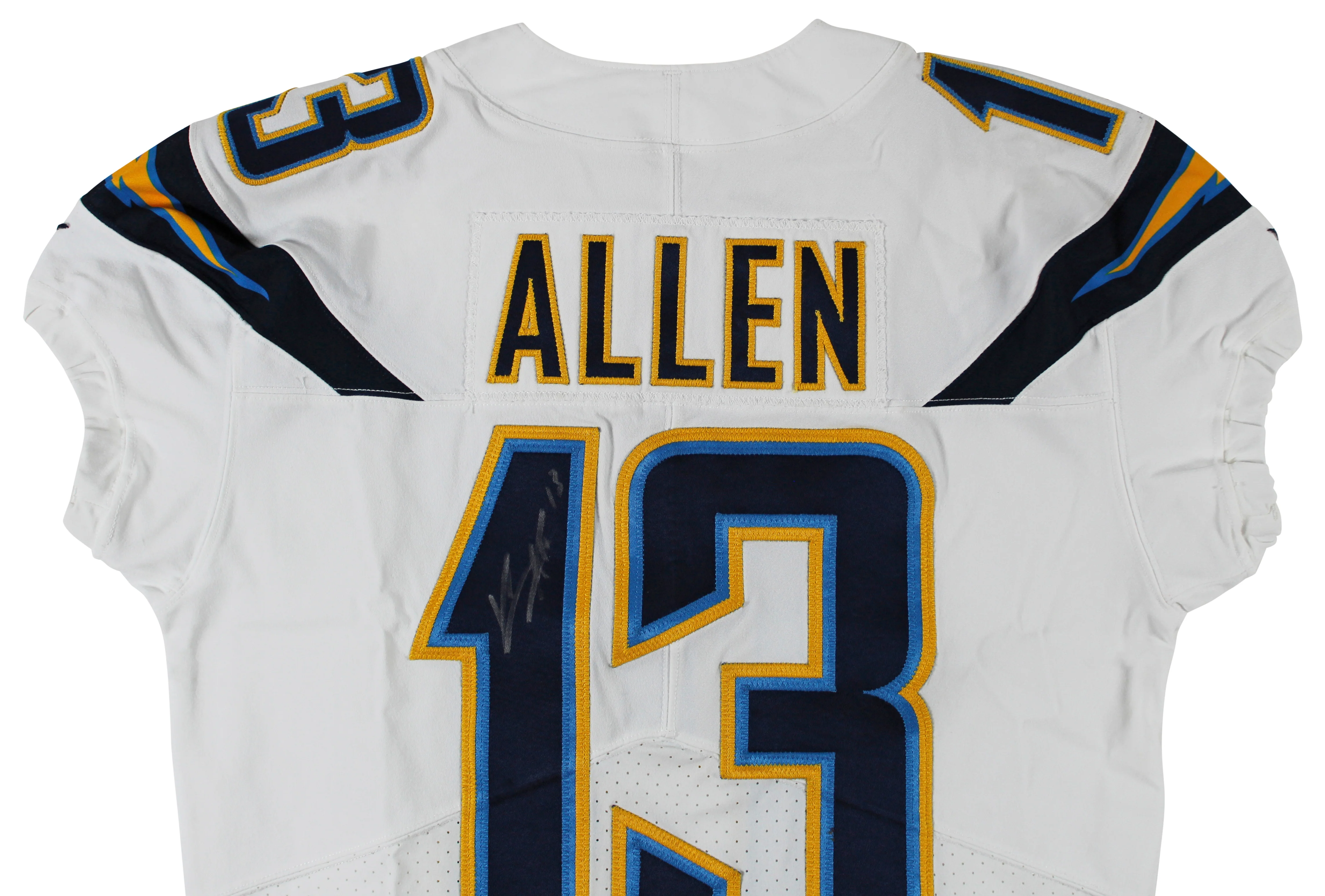 Chargers Keenan Allen Signed & Photomatched 2018 Game Used White Nike Jersey BAS - Image 6