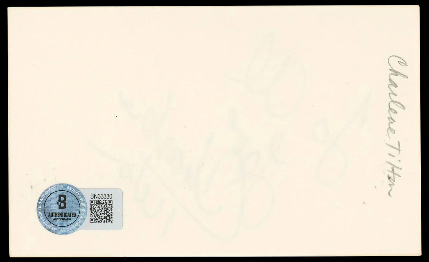 Charlene Tilton Dallas Authentic Signed 3x5 Index Card Autographed BAS #BN33330 - Image 3