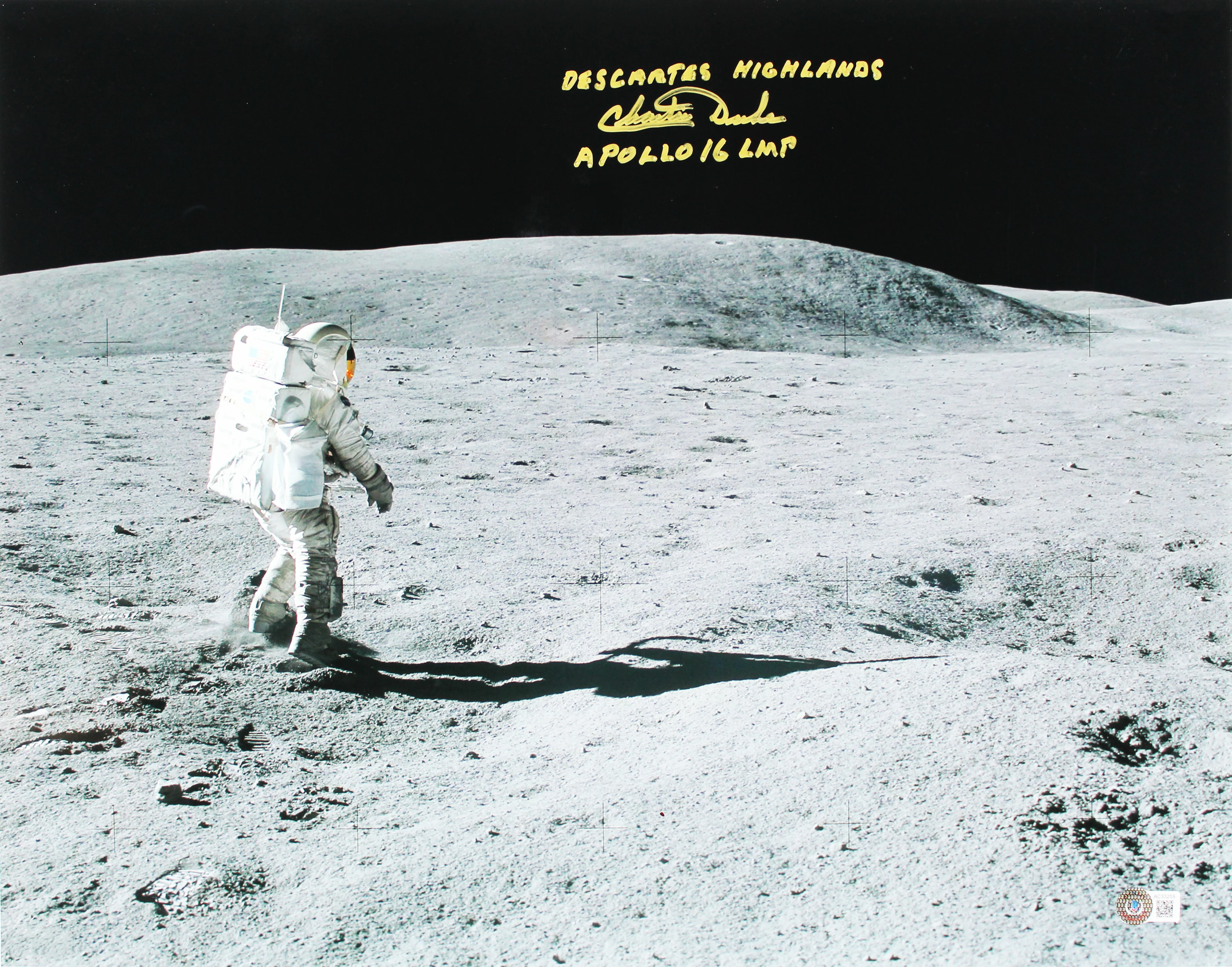 Charles Duke "Descartes Highlands Apollo 16 LMP" Signed 16x20 Photo BAS #AC33259 - Image 2