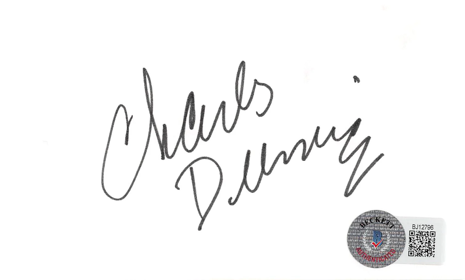 Charles Durning Dog Day Afternoon Authentic Signed 3x5 Index Card BAS #BJ12796 2 - Image 2