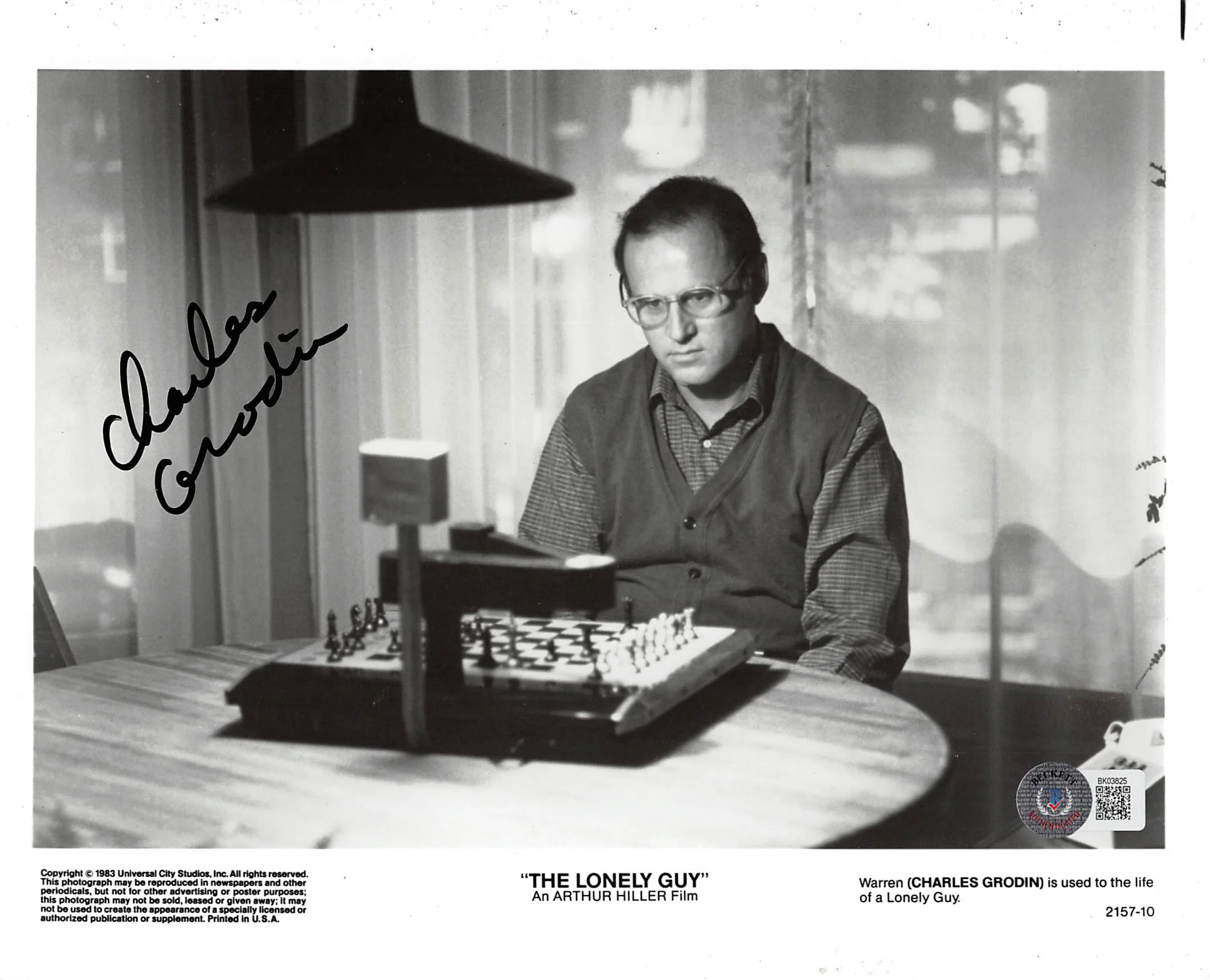Charles Grodin The Lonely Guy Authentic Signed 8x10 Photo BAS #BK03825