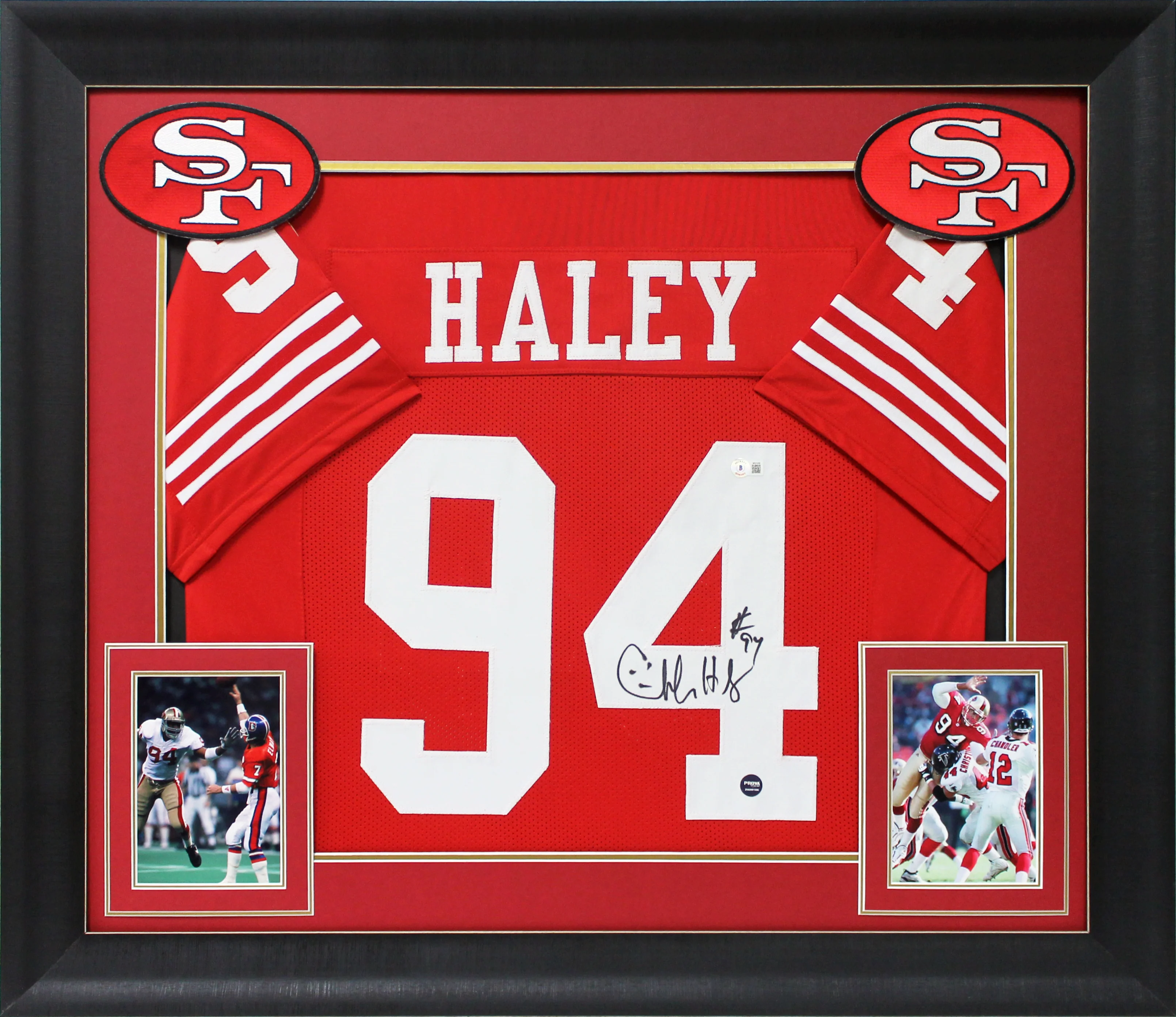 Charles Haley Authentic Signed Red Pro Style Framed Jersey BAS Witnessed - Image 2