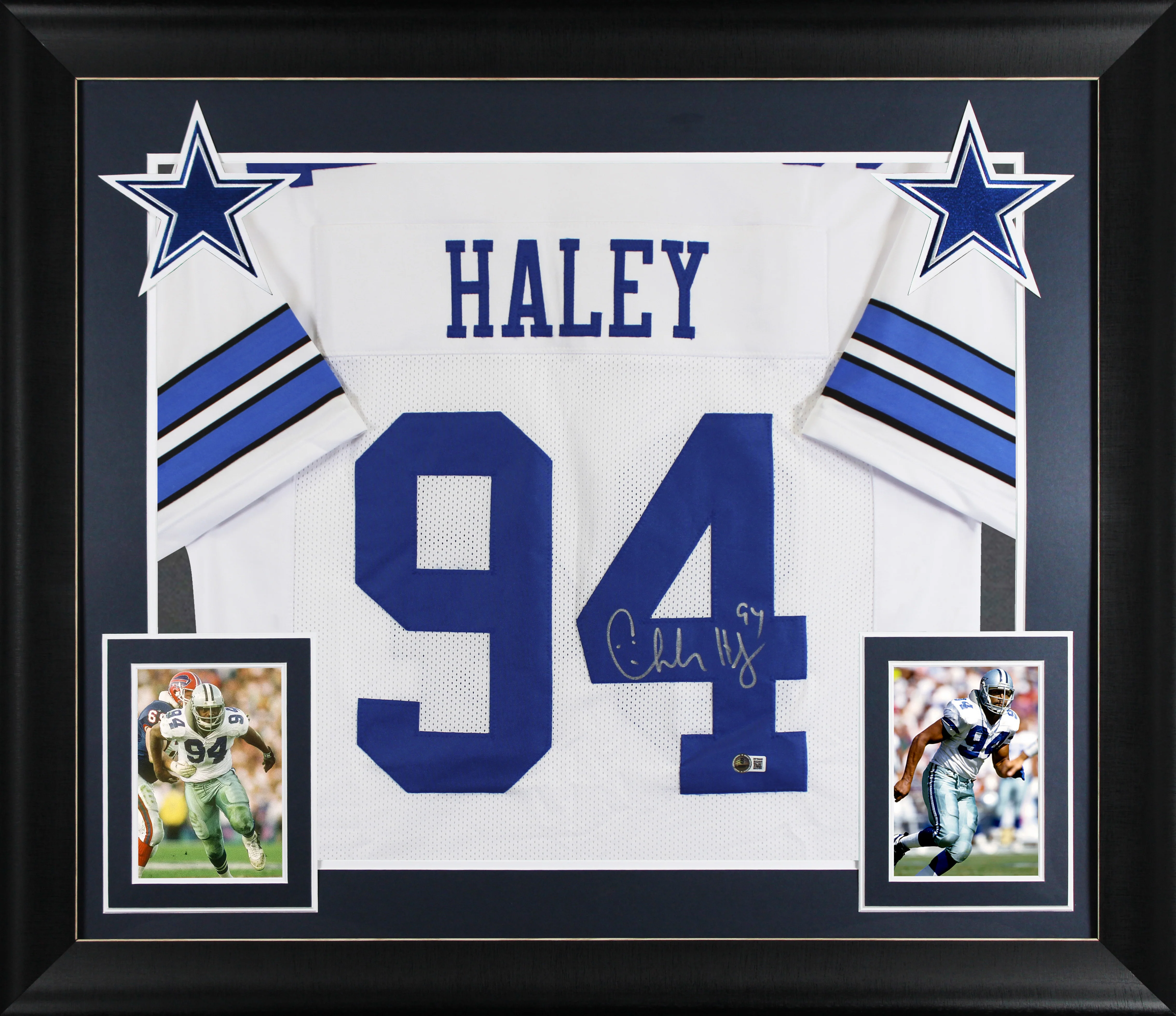 Charles Haley Authentic Signed White Pro Style Framed Jersey BAS Witnessed - Image 2