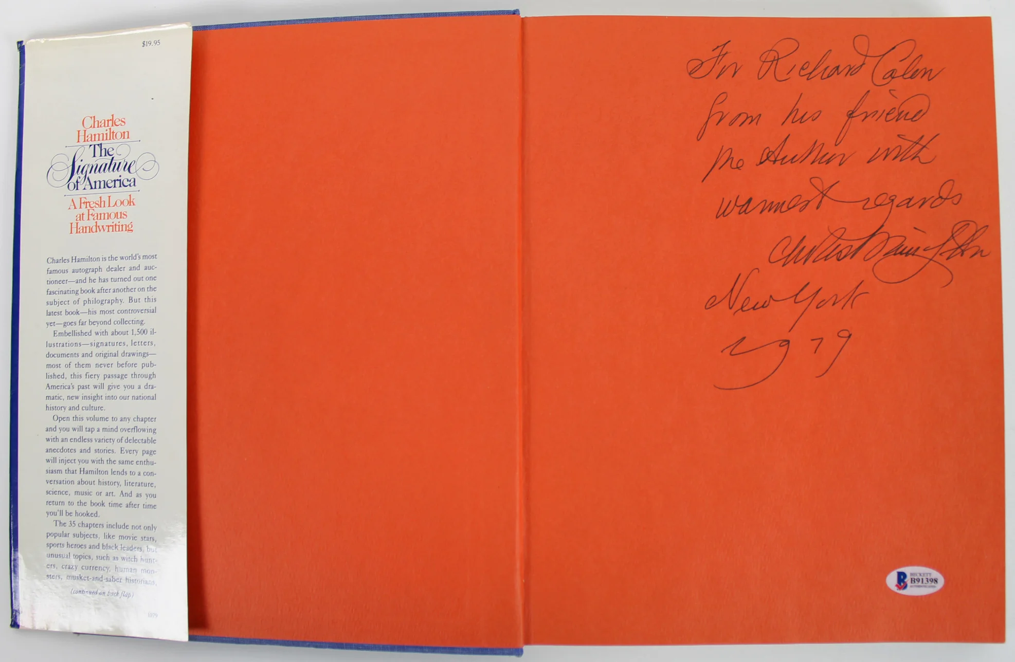 Charles Hamilton Signed The Signature Of America First Edition Book BAS #B91398 - Image 6
