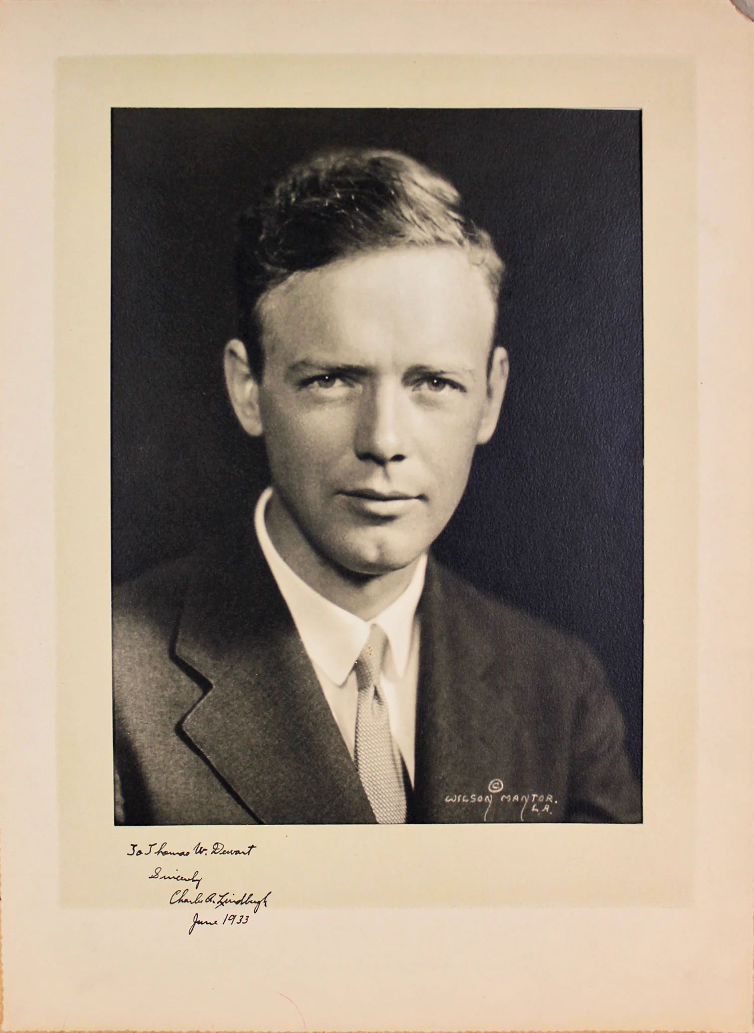 Charles Lindbergh "June 1933" Authentic Signed 8x10 Matted Photo PSA/DNA #Q07605 - Image 2