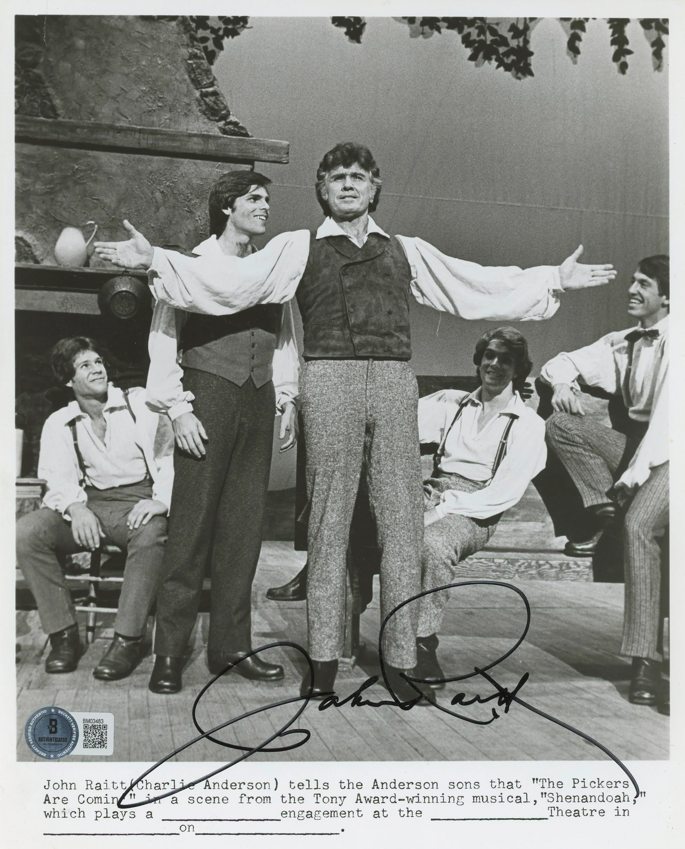 Charlie Anderson Shenandoah Authentic Signed 8x10 Photo Autographed BAS #BM03483