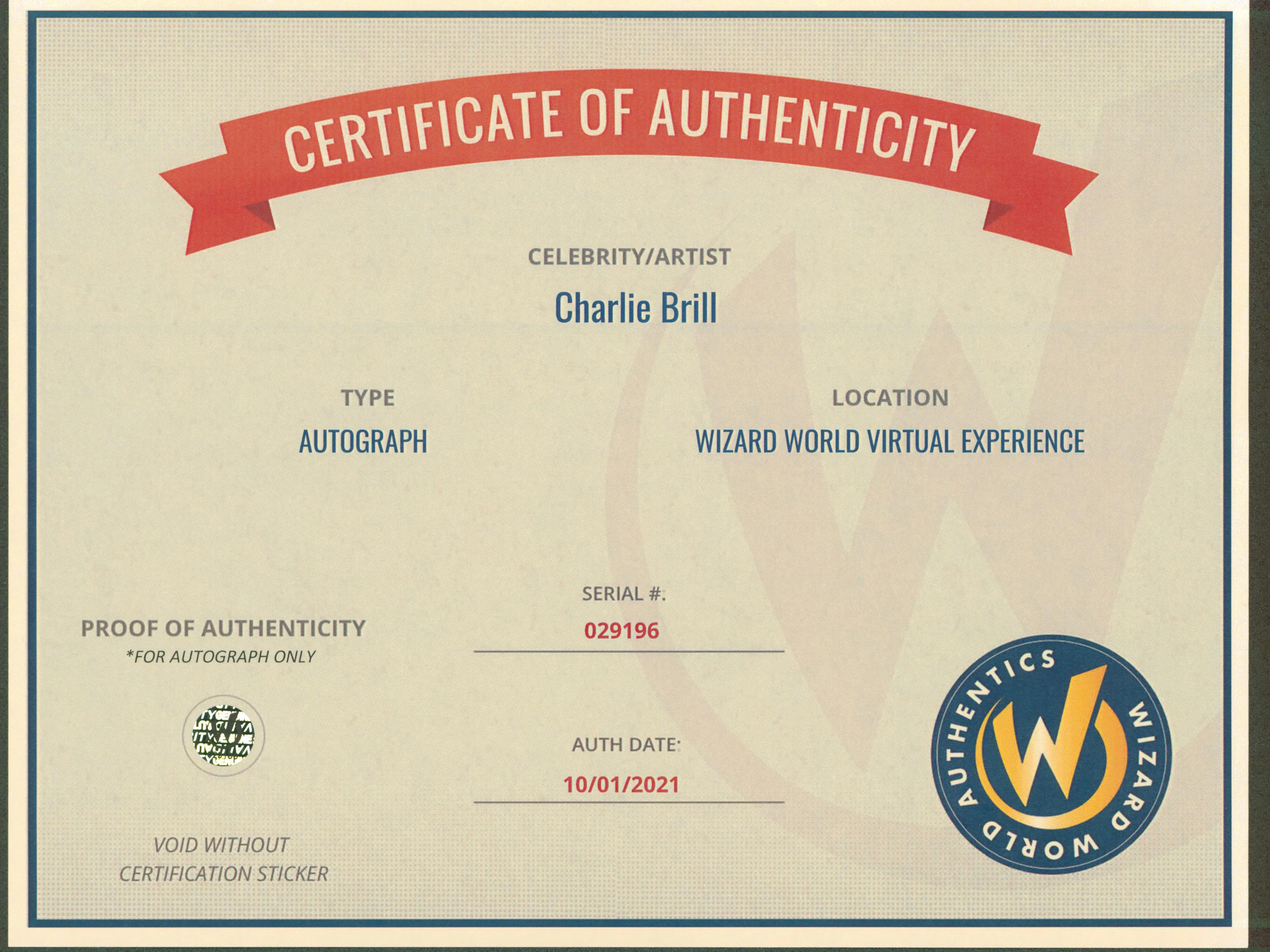 Charlie Brill Married With Children Signed 8x10 Photo Wizard World #029196 - Image 3