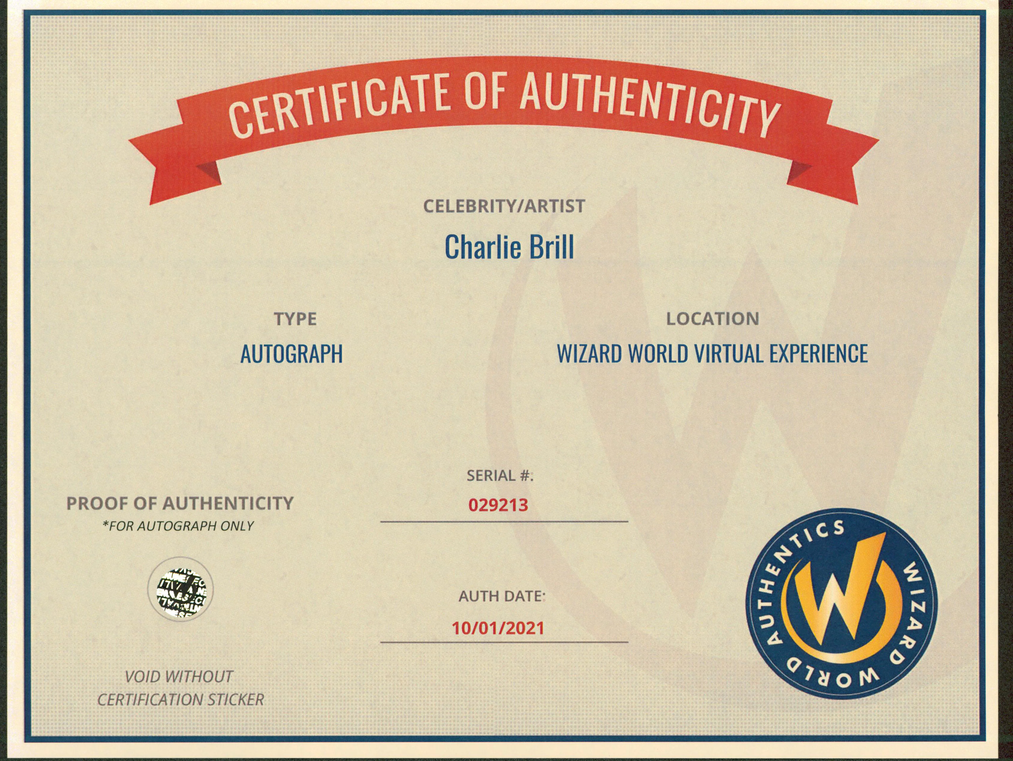 Charlie Brill Star Trek: The Original Series Signed 8x10 Photo Wizard World 2 - Image 3