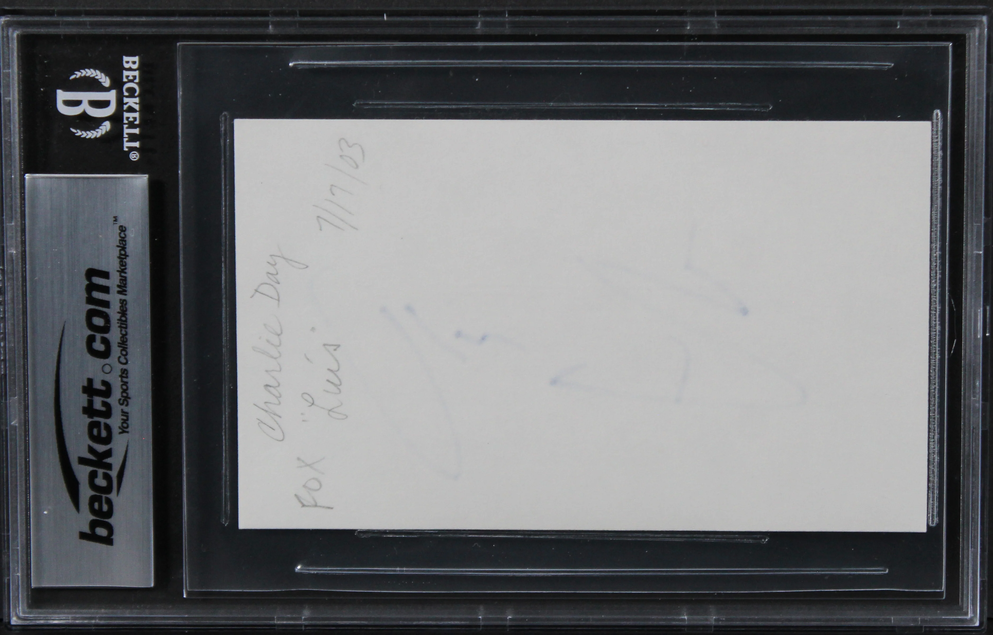Charlie Day It's Always Sunny in Philadelphia Signed 3x5 Index Card BAS Slabbed - Image 3