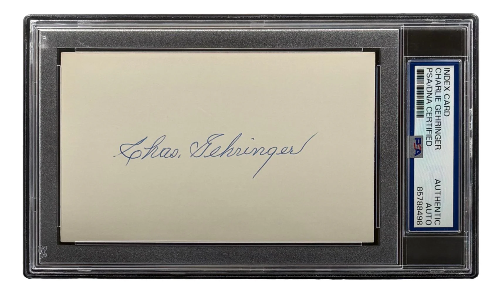 Charlie Gehringer Detroit Tigers Signed Index Card PSA/DNA