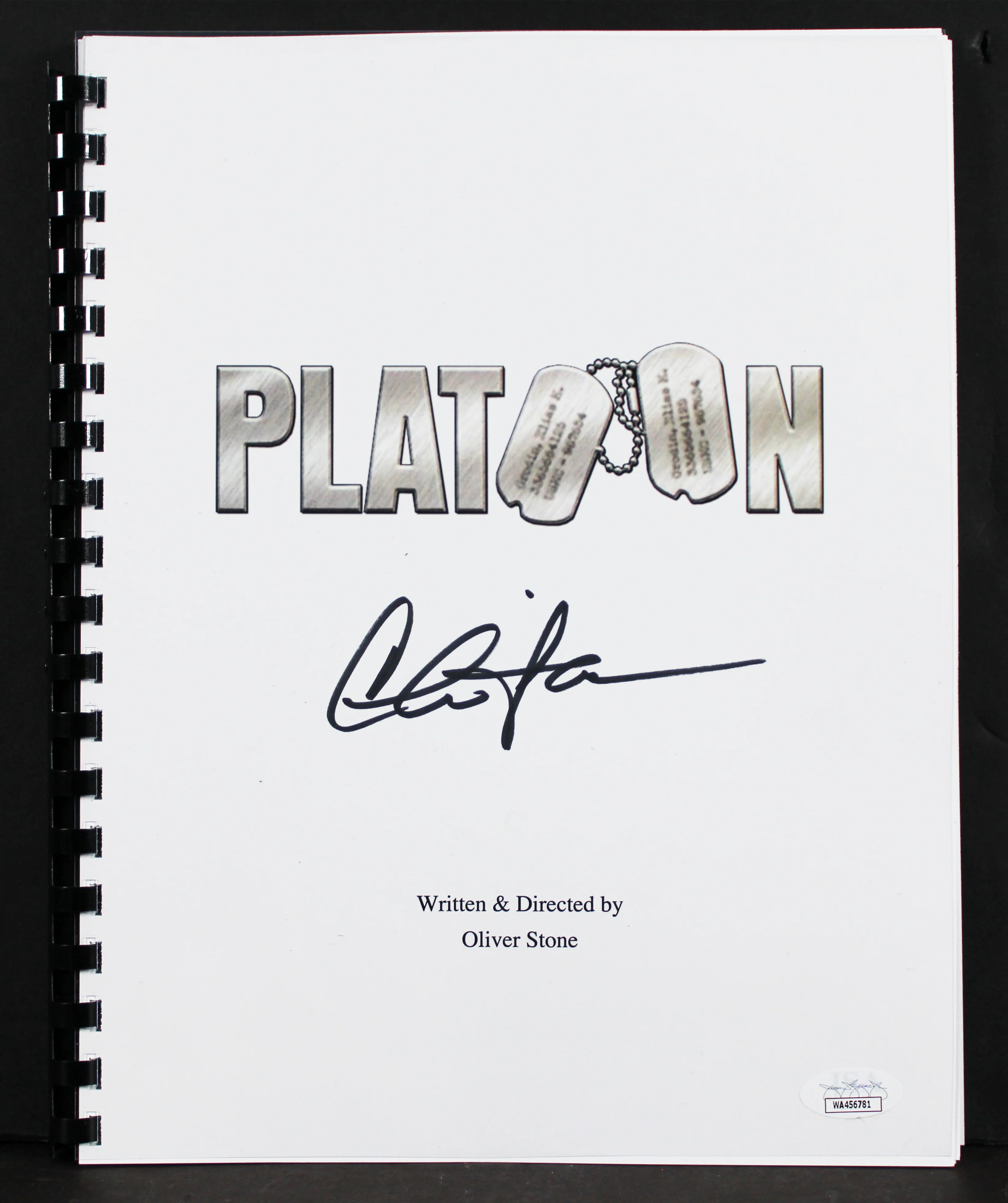 Charlie Sheen Platoon Authentic Signed Movie Script JSA Witness #WA456781 - Image 2