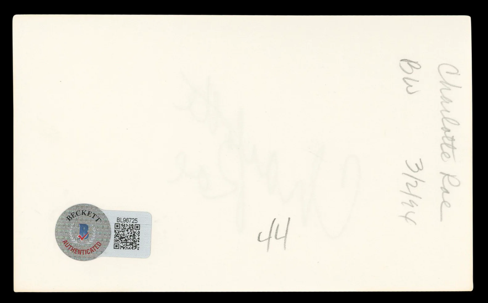 Charlotte Rae The Facts of Life Authentic Signed 3x5 Index Card BAS #BL96725 - Image 3