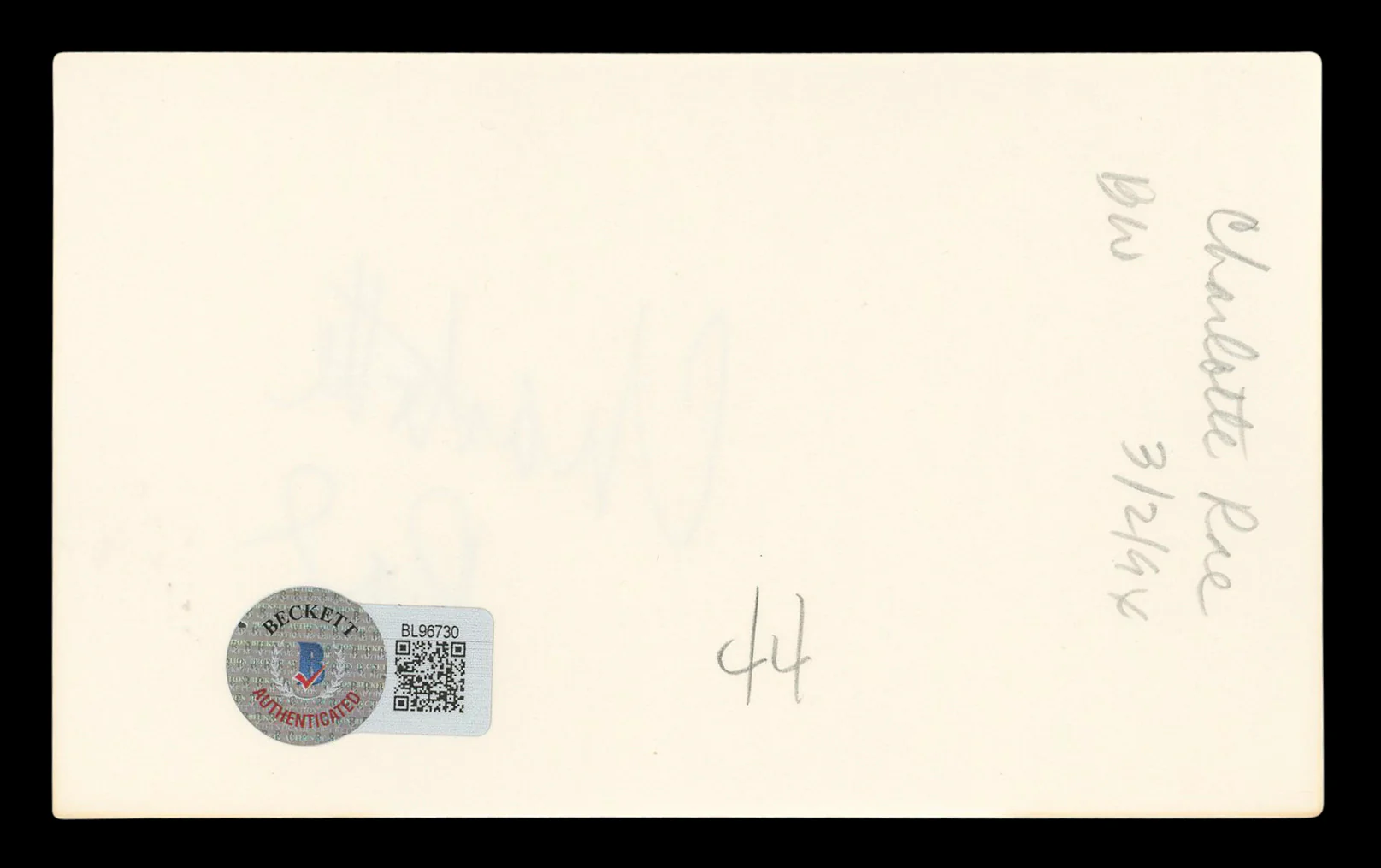 Charlotte Rae The Facts of Life Authentic Signed 3x5 Index Card BAS #BL96730 - Image 3