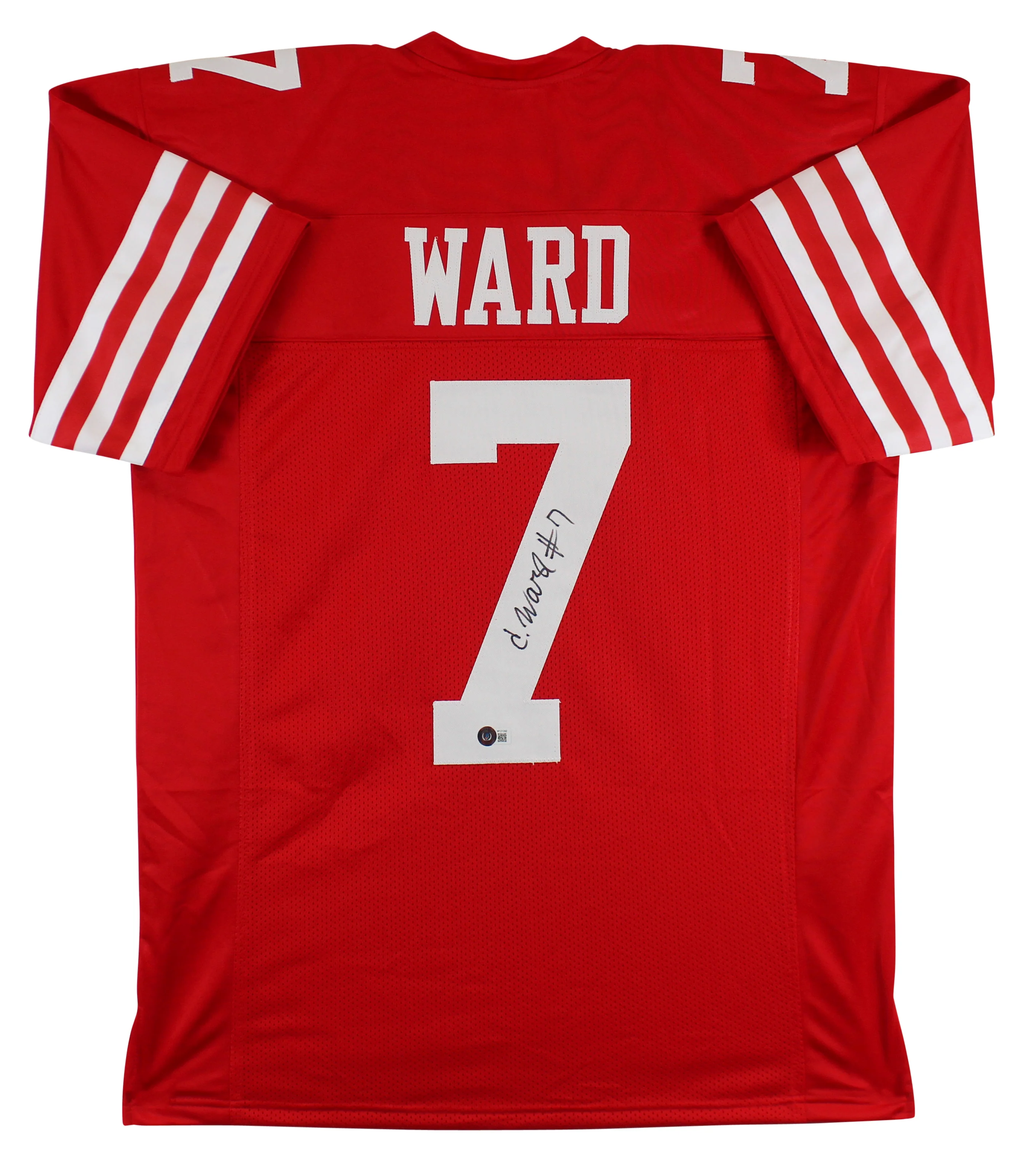 Charvarius Ward Authentic Signed Red Pro Style Jersey BAS Witnessed - Image 2