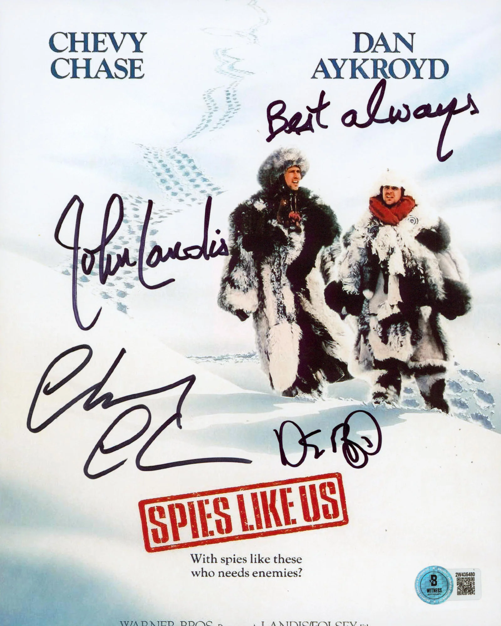 Chase, Aykroyd & Landis Spies Like Us Authentic Signed 8x10 Photo BAS #2W435480 - Image 2