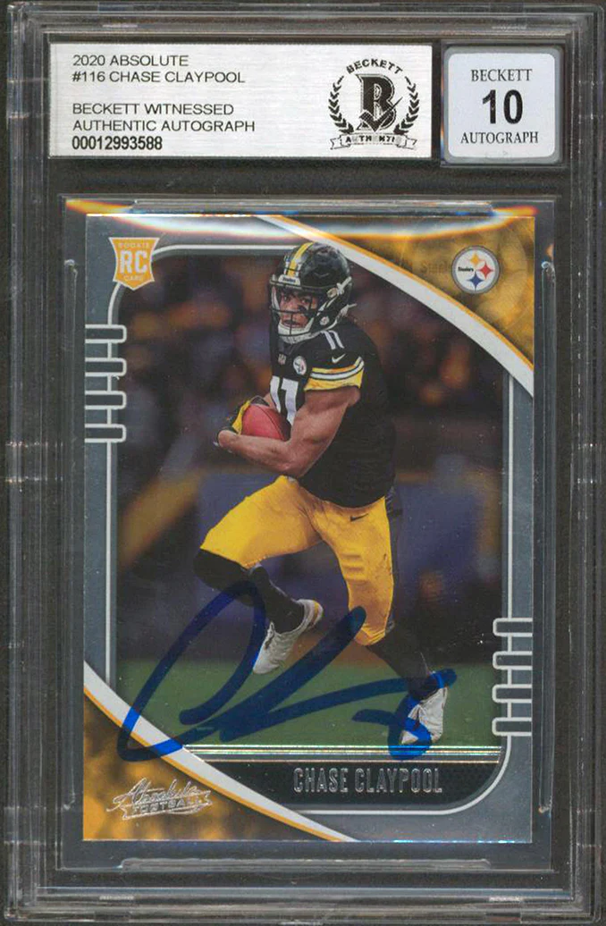 Chase Claypool Authentic Signed 2020 Absolute #116 RC Card Auto 10! BAS Slab 1