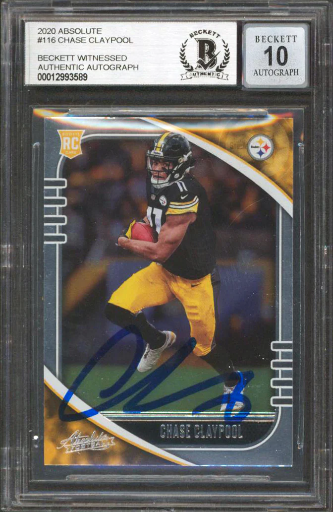 Chase Claypool Authentic Signed 2020 Absolute #116 RC Card Auto 10! BAS Slab 2 - Image 2